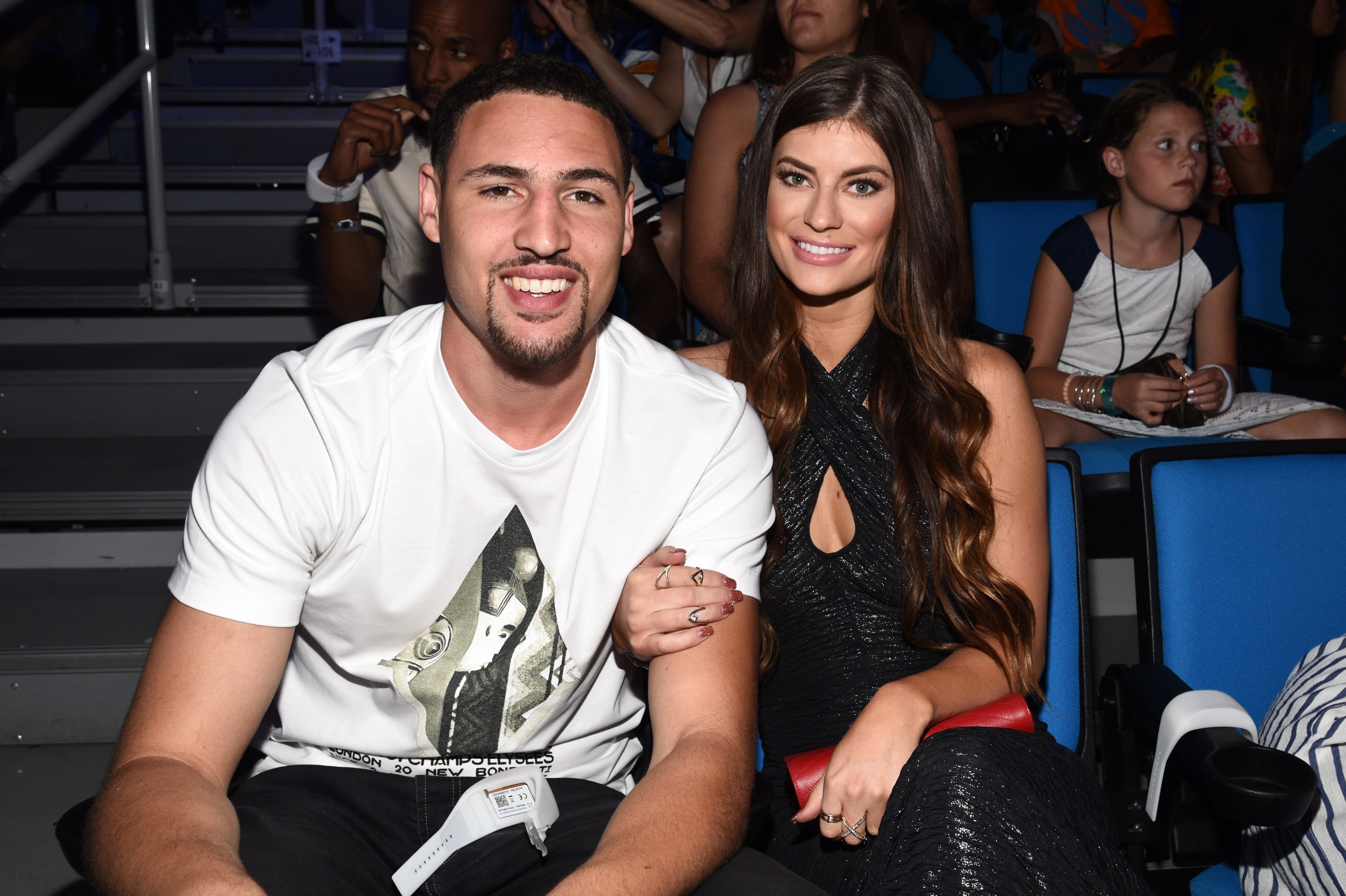 Klay Thompson and Hannah Stocking at the Nickelodeon Kids' Choice Sports Awards 2015 at UCLA's Pauley Pavilion in Westwood, California on July 16, 2015 | Source: Getty Images