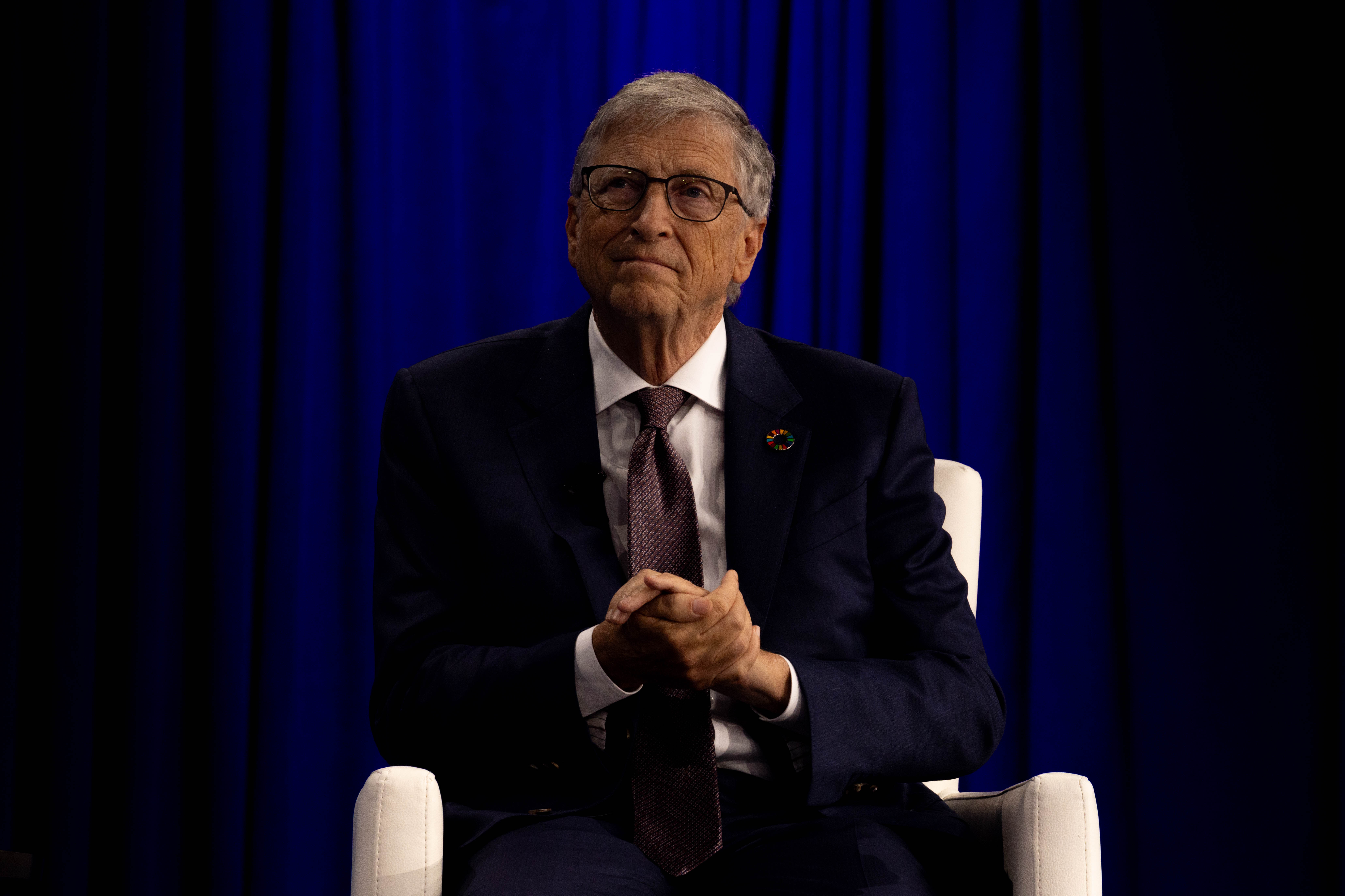 Bill Gates speaks during panel discussion at the Clinton Global Initiative (CGI) summit on September 24, 2024 in New York City | Source: Getty Images