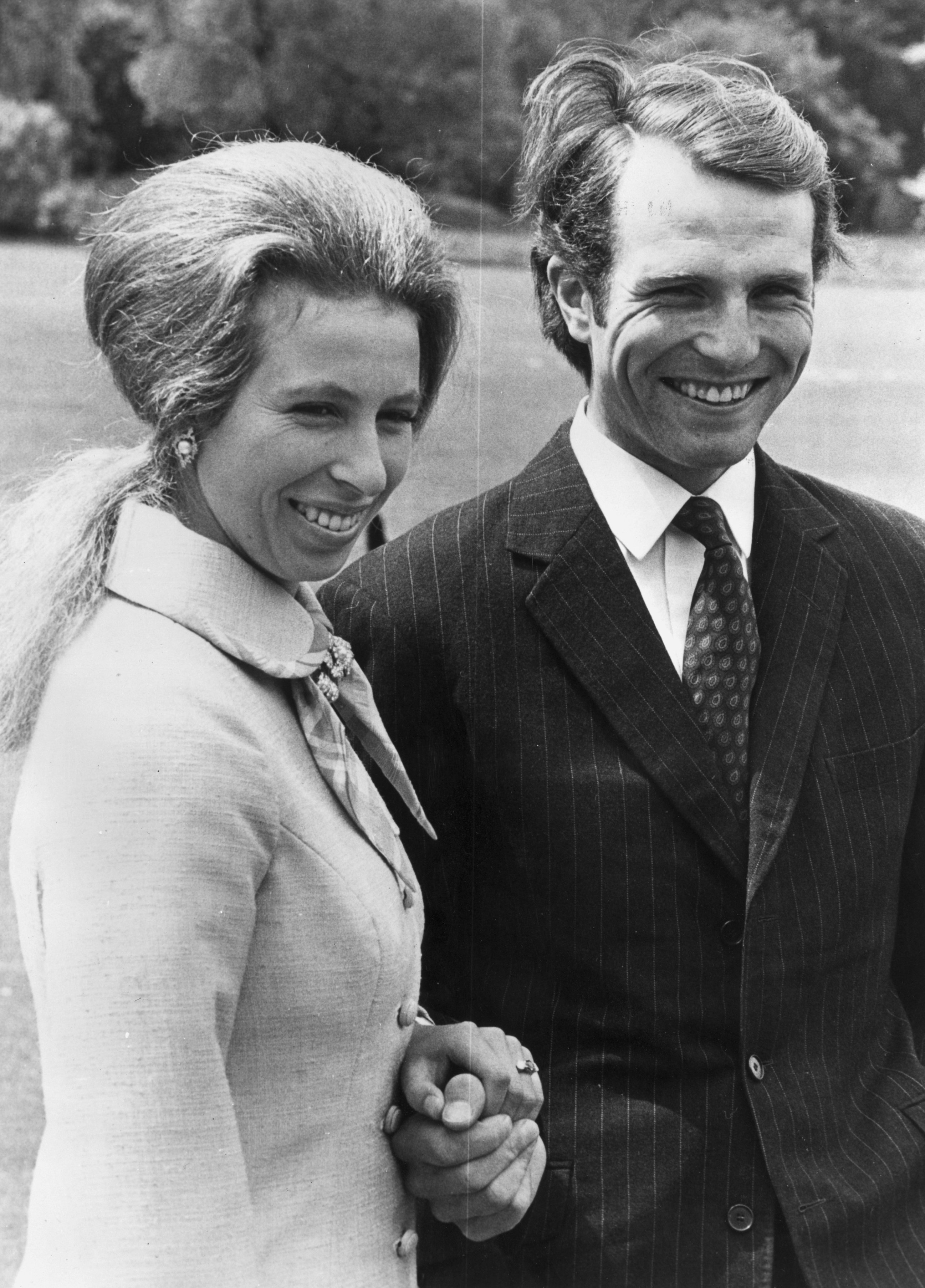Princess Anne with Captain Mark Phillips as her fiancé in Munich 1973. | Source: Getty Images