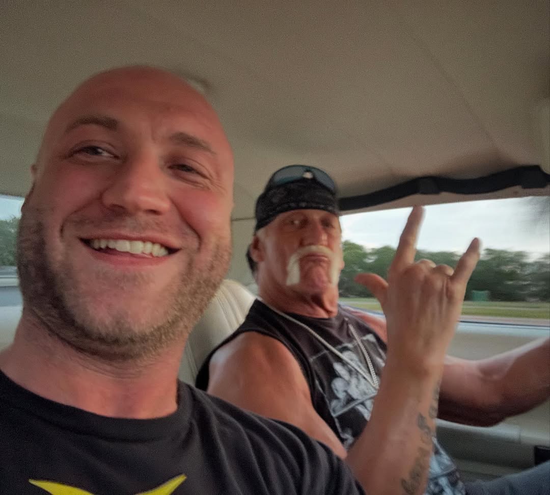 Nick and Hulk Hogan from a post dated July 27, 2025. | Source: Instagram/nickhogan