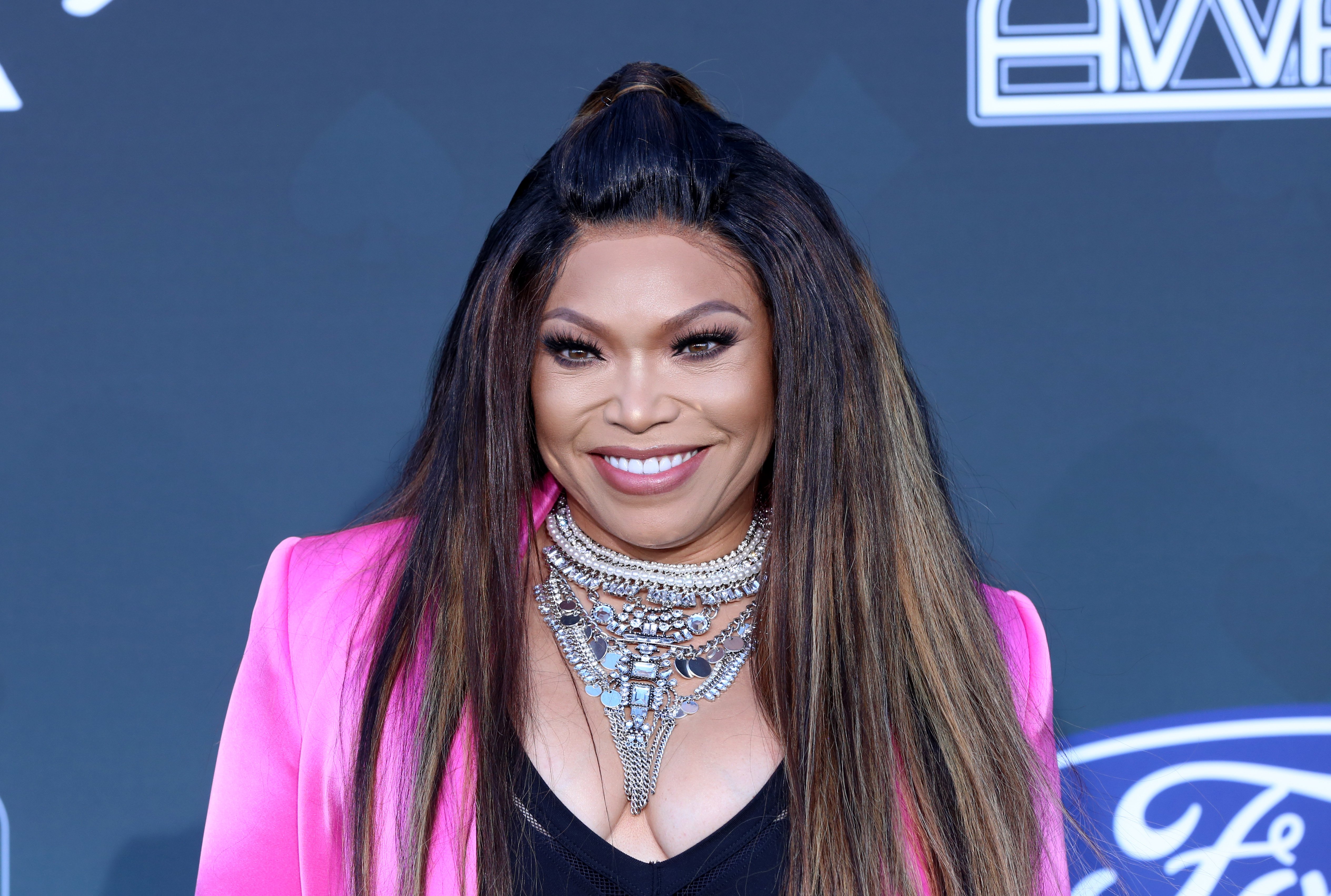 Tisha Campbell attends the 2019 Soul Train Awards at the Orleans Arena on N...