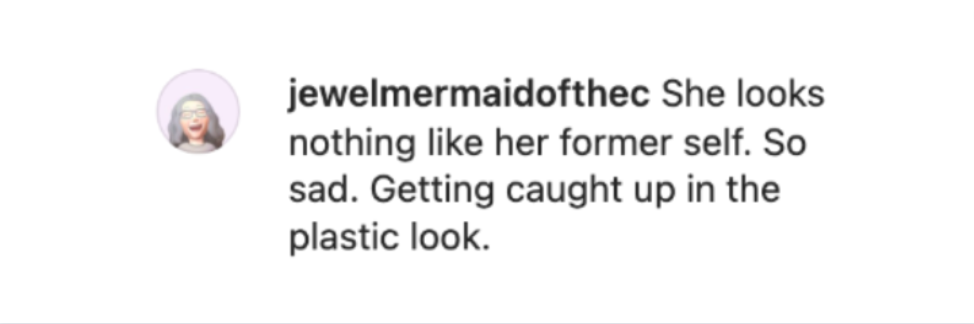 A comment left on a post about Cameron Diaz's appearance in March 2023 | Source: Instagram.com/people