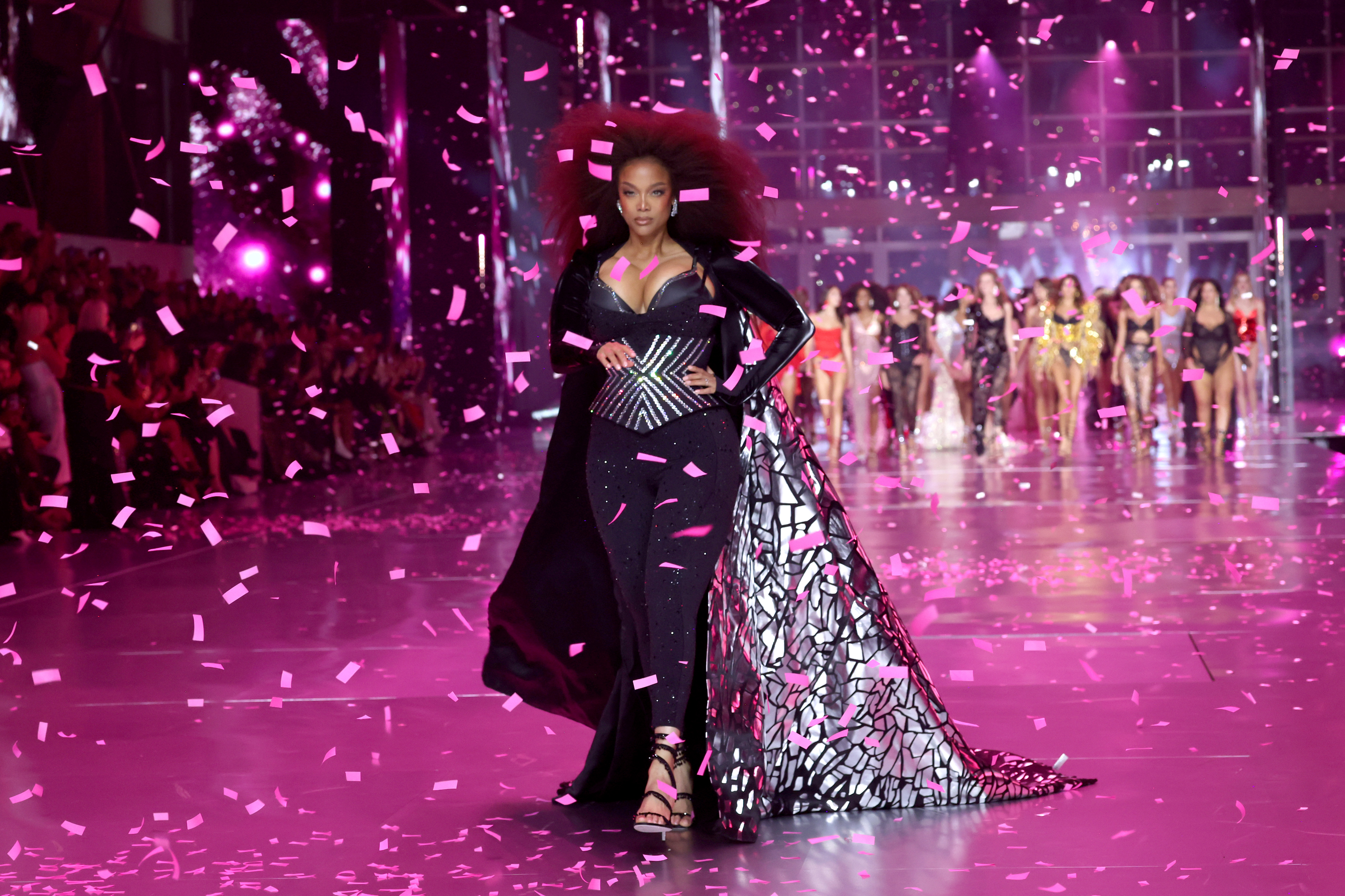 Tyra Banks walks the runway for the Victoria's Secret Fashion Show on October 15, 2024 in New York City | Source: Getty Images