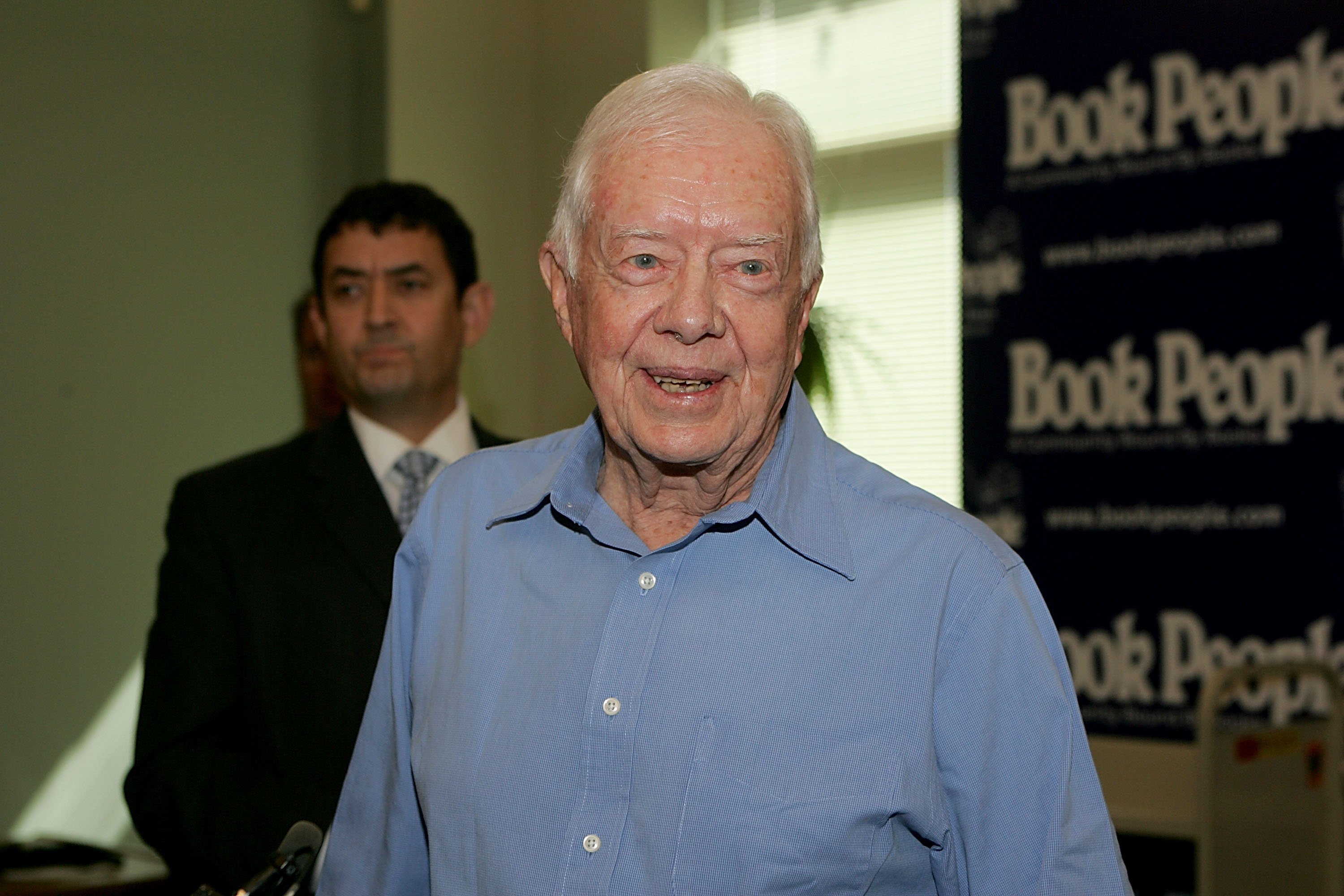 Former President Jimmy Carter speaks to reporters before signing copies of his new book, "White House Diary" at BookPeople on October 29, 2010 in Austin, Texas | Source: Getty Images 