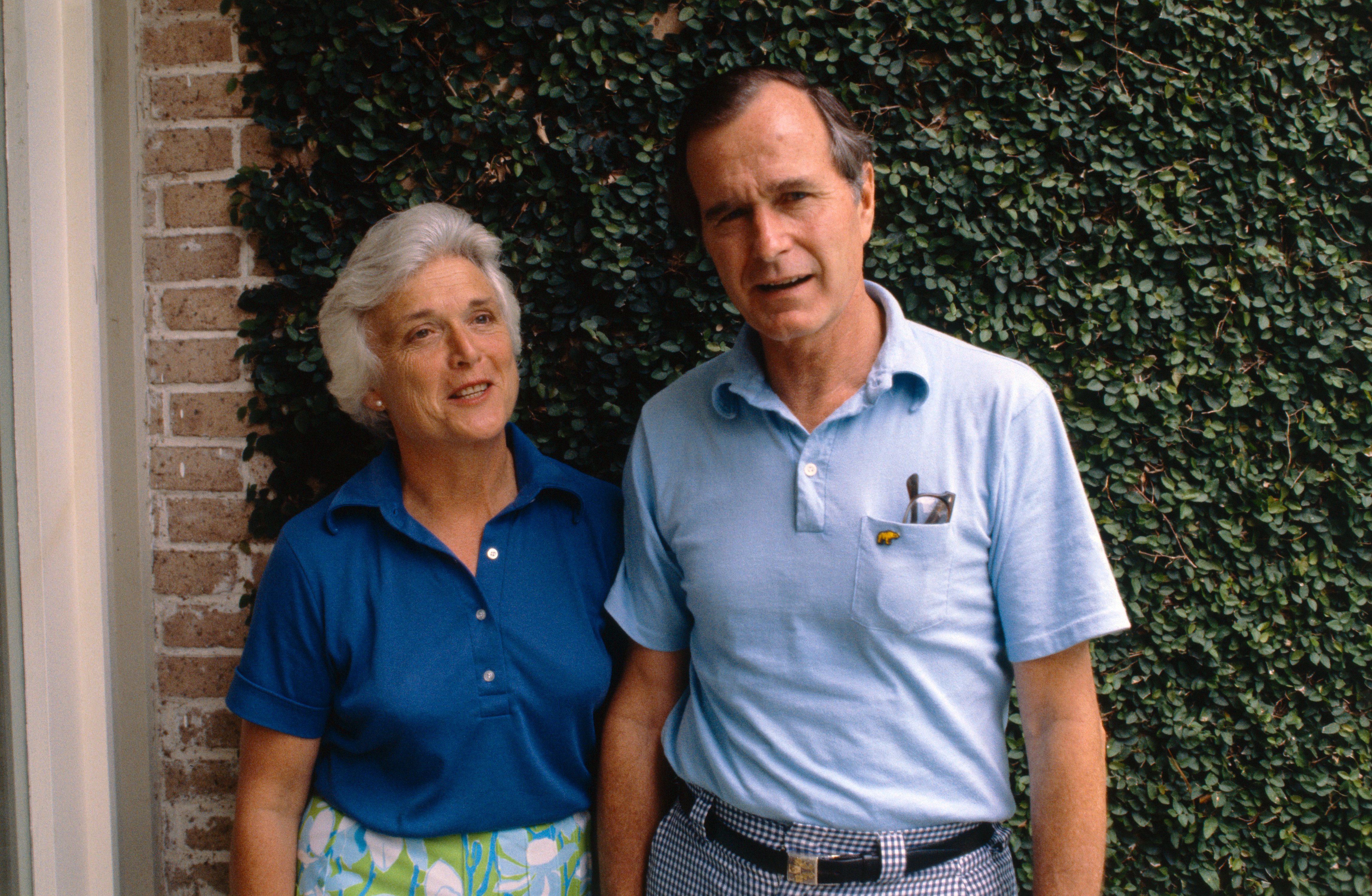 George Bush and his Wife, Barbara Bush, pictured at their house | Source: Getty Images