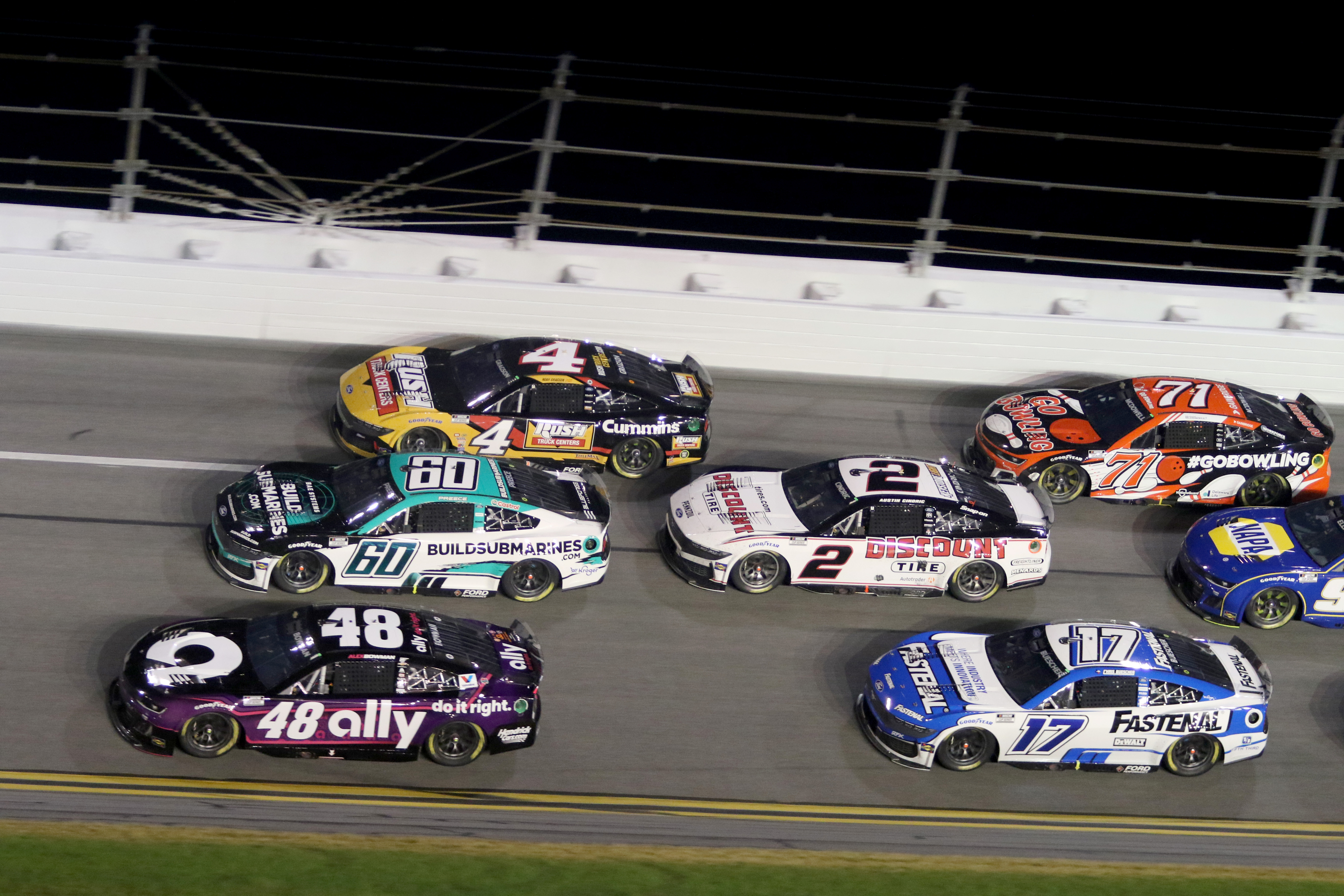 Drivers during the NASCAR Cup Series DAYTONA 500 on February 16, 2025, at Daytona International Speedway in Daytona Beach, Florida. | Source: Getty Images