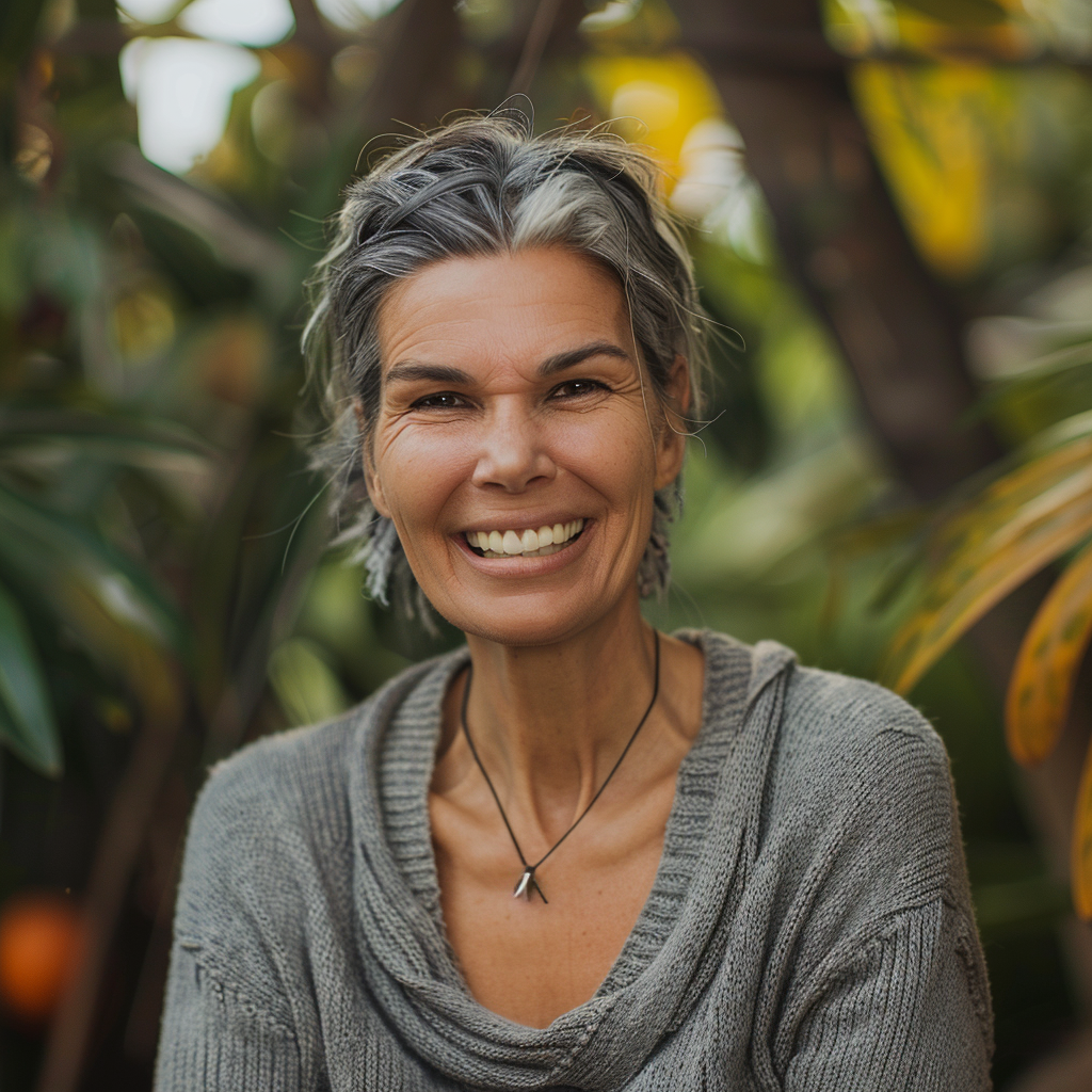 A woman laughing | Source: Midjourney