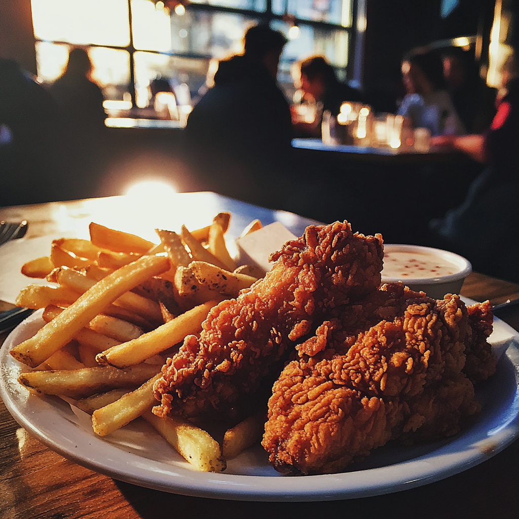 Fried chicken and fries | Source: Midjourney