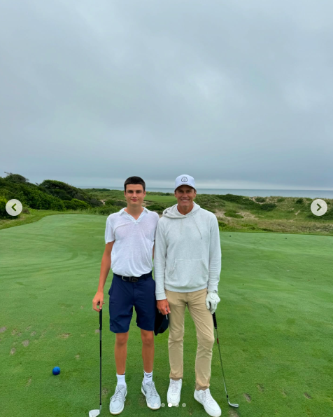 John "Jack" Edward Thomas Moynahan posing for a photo with his dad, Tom Brady, posted on August 22, 2024. | Source: Instagram/tombrady