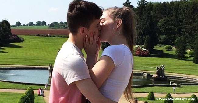 Heartbreaking photo shows teenager cuddling her dying boyfriend in his hospital bed