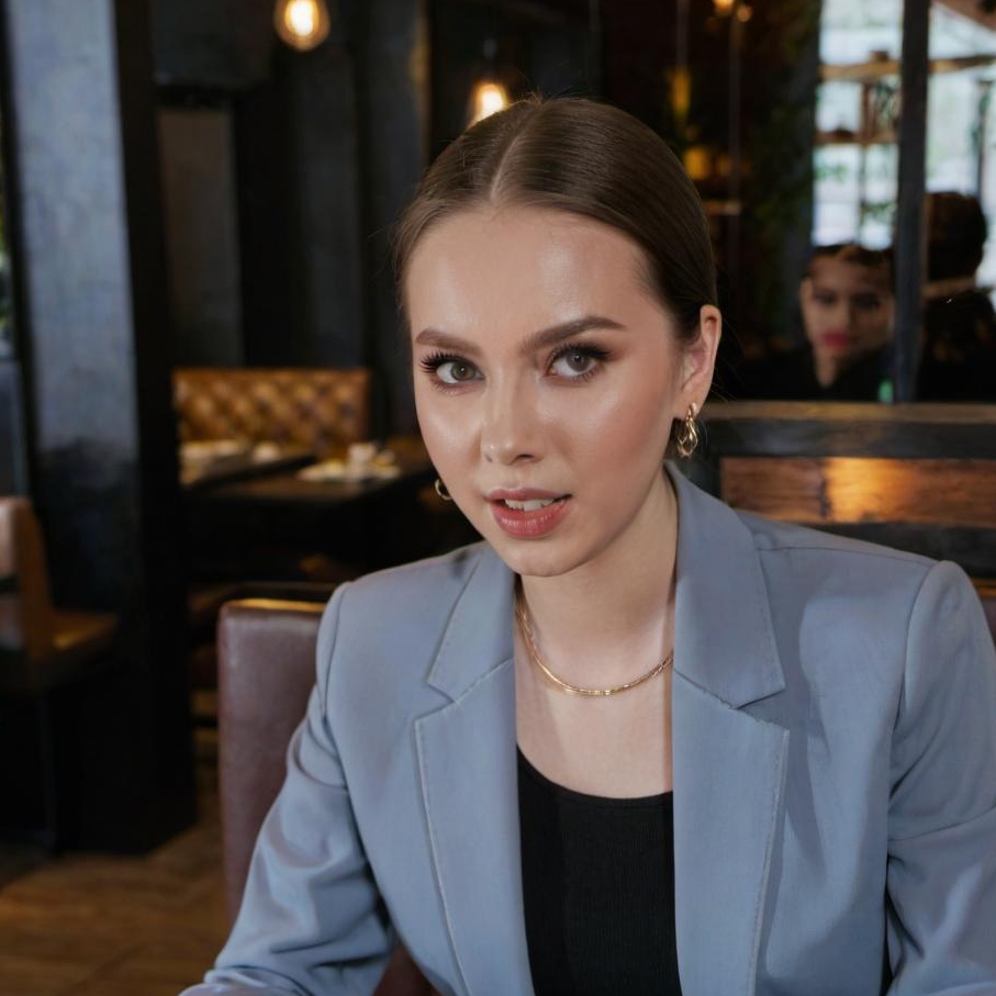 A woman reacting to her dining companion | Source: Midjourney