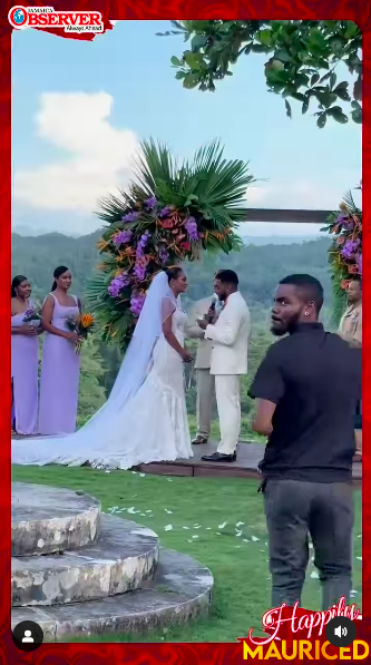 Stephanie Wash and Etienne Maurice exchanging vows at the altar on their wedding day, posted on July 13, 2024 | Source: Instagram/jamaicaobserver