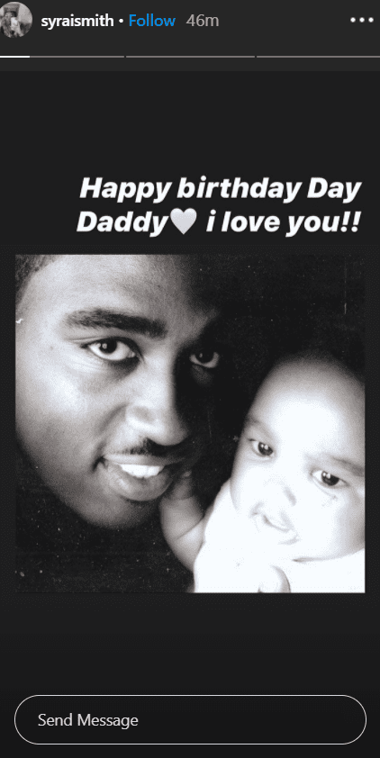 Sy'rai Smith posted a baby picture of herself with her father Robert "Big Bert" Smith. | Photo: instagram.com/syraismith