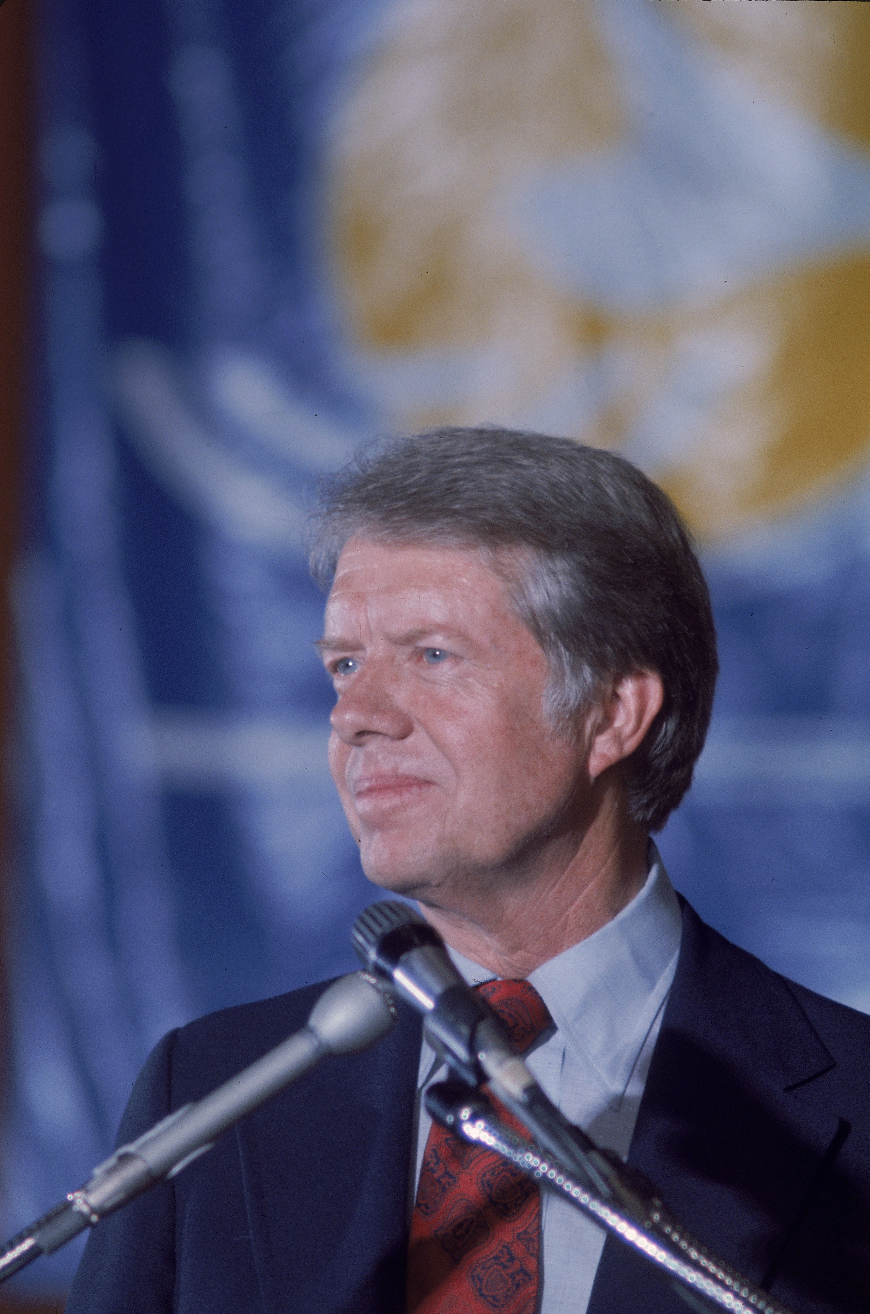 Former U.S. President Jimmy Carter speaking at a conference in New York on September 1, 1979 | Source: Getty Images