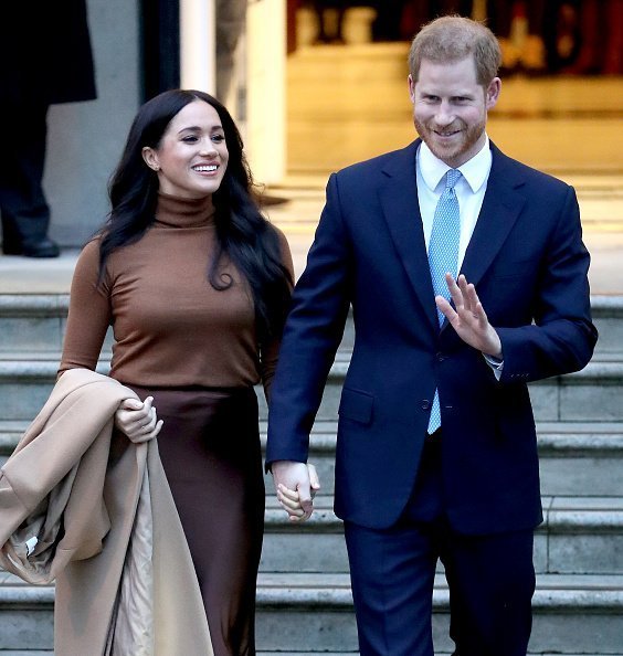 Meghan, Duchess of Sussex and Prince Harry, Duke of Sussex depart Canada House on January 07, 2020 in London, England. | Photo: Getty Images