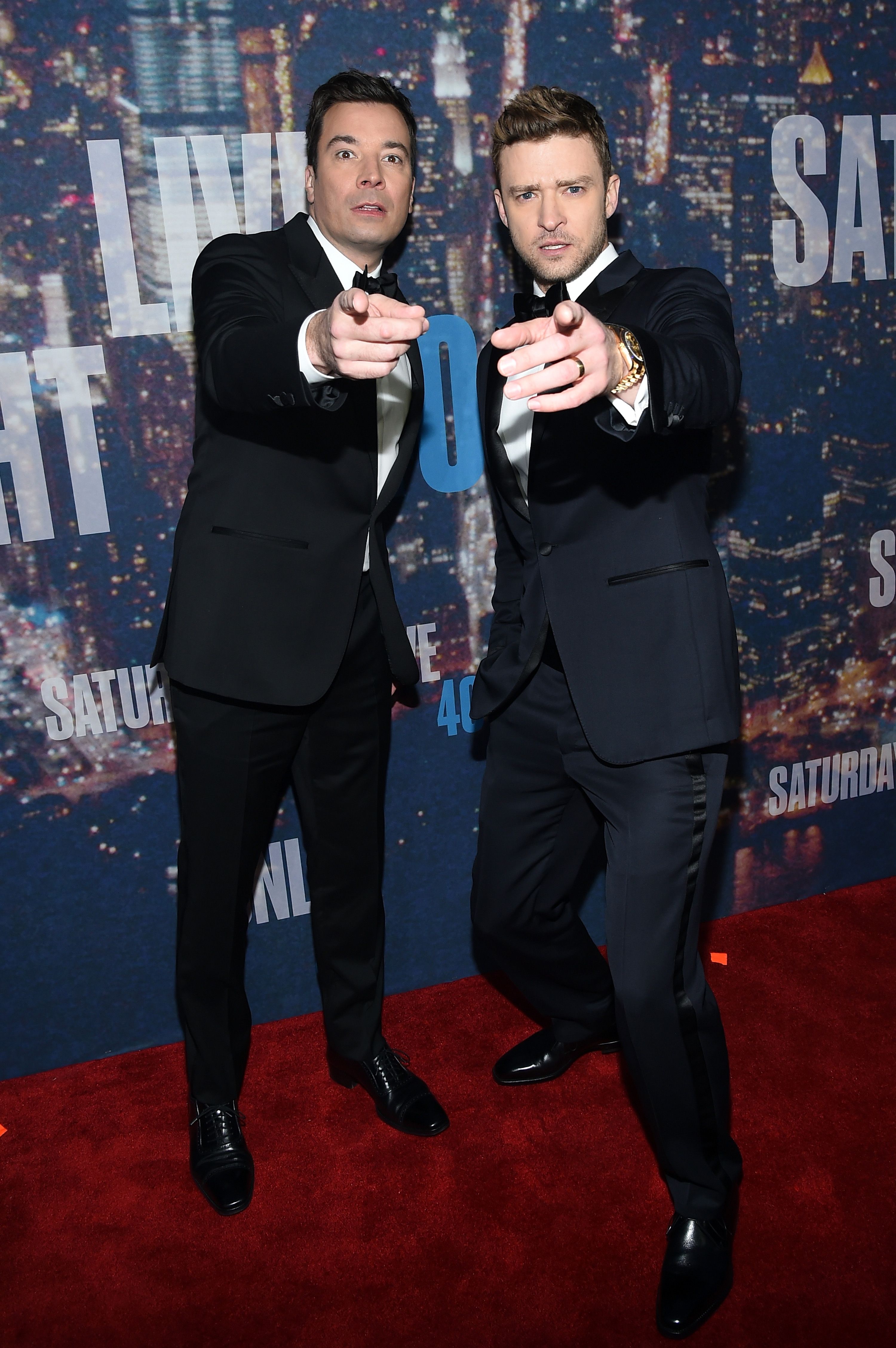 Jimmy Fallon and Justin Timberlake at the SNL 40th Anniversary Celebration in 2015 in New York City. | Source: Getty Images