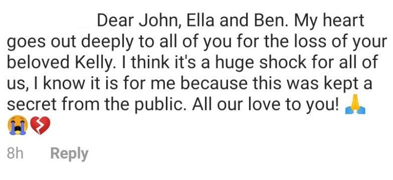 Fan comments underneath John Travolta's Mother's Day post to late wife Kelly Preston | Photo: Instagram/ John Travolta
