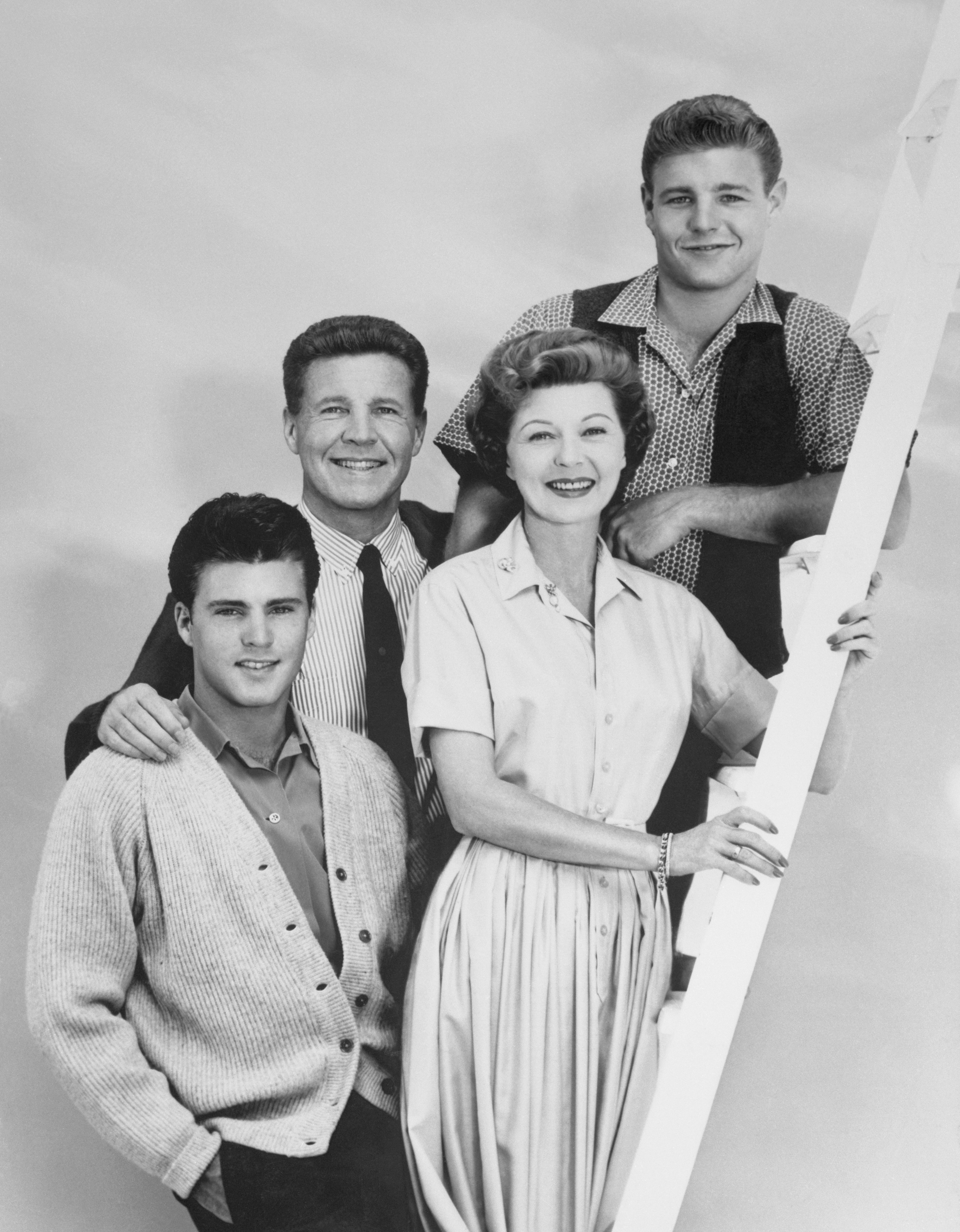 The Nelson family portrait for their show, The Adventures of Ozzie and Harriet, 1952-1964. | Source: Getty Images
