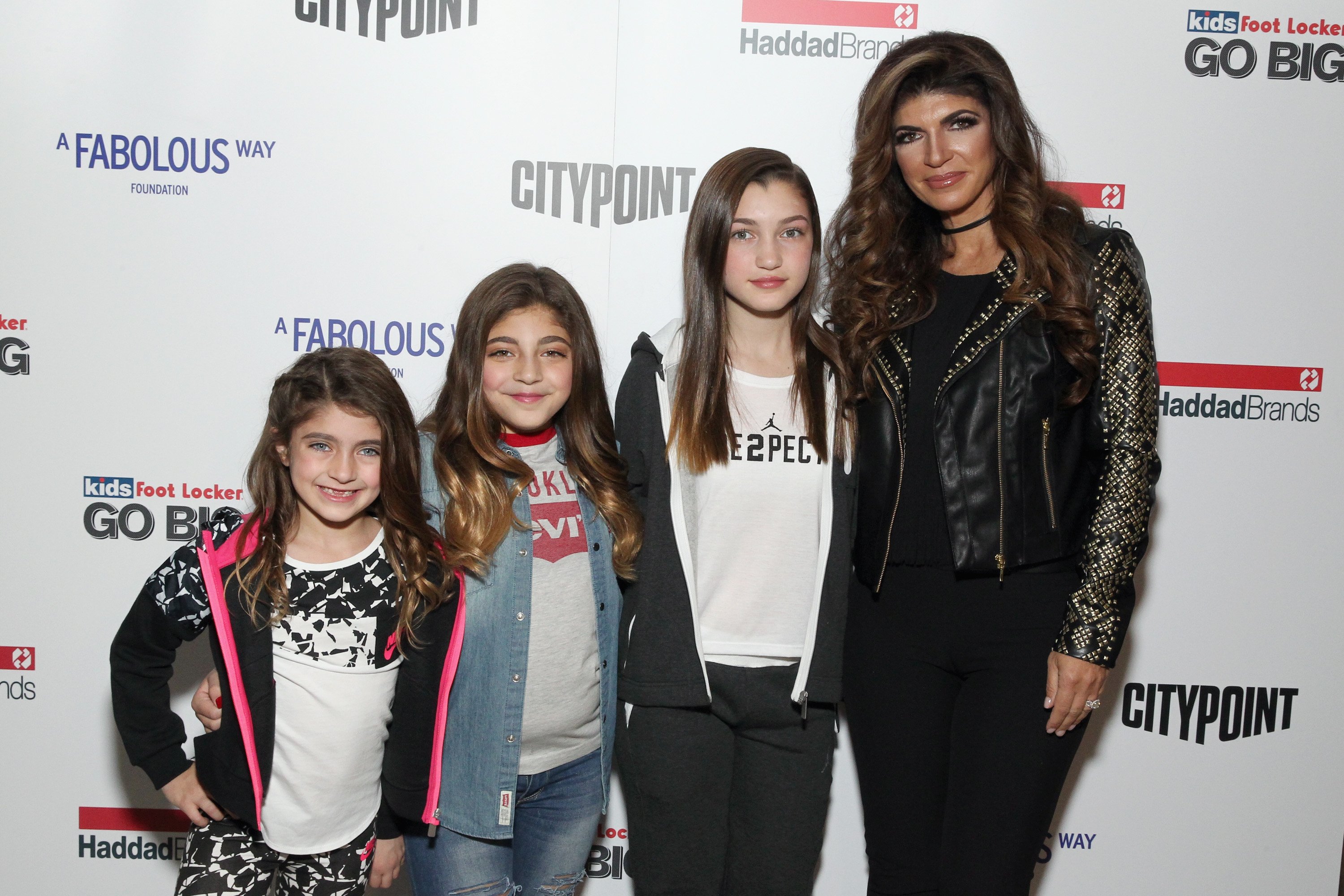 Teresa Giudice and her daughters, Audriana, Milania, and Gabriella at City Point on November 9, 2016, in Brooklyn, New York. | Source: Getty Images
