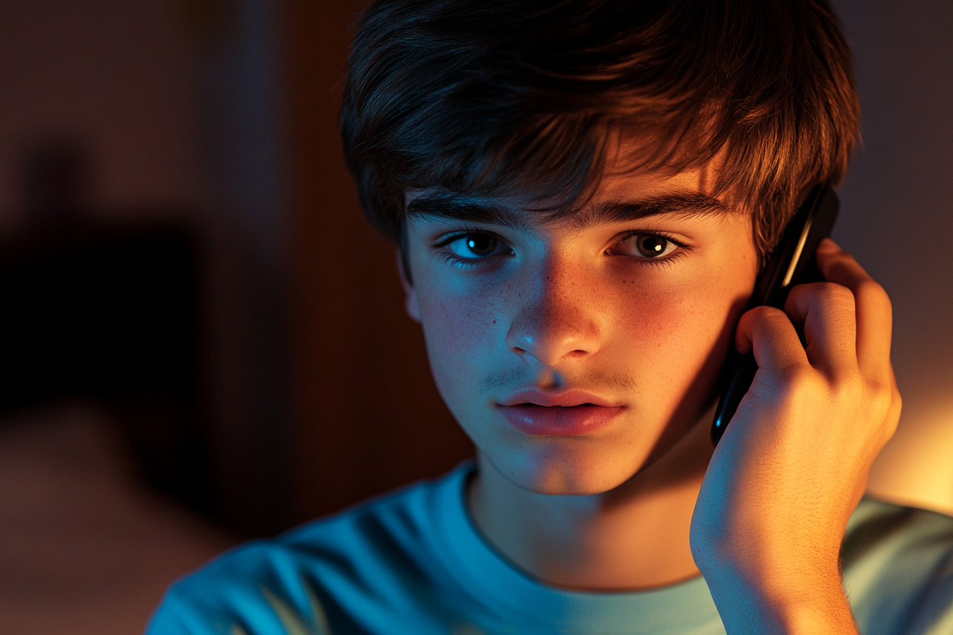 A young man talking on the phone | Source: Midjourney