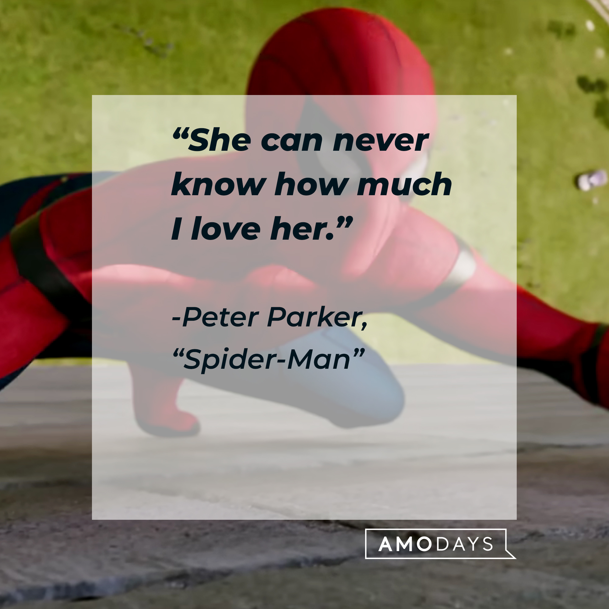 Spider-Man's quote from "Spider-Man:" “She can never know how much I love her.”  | Source: Facebook.com/SpiderManMovie