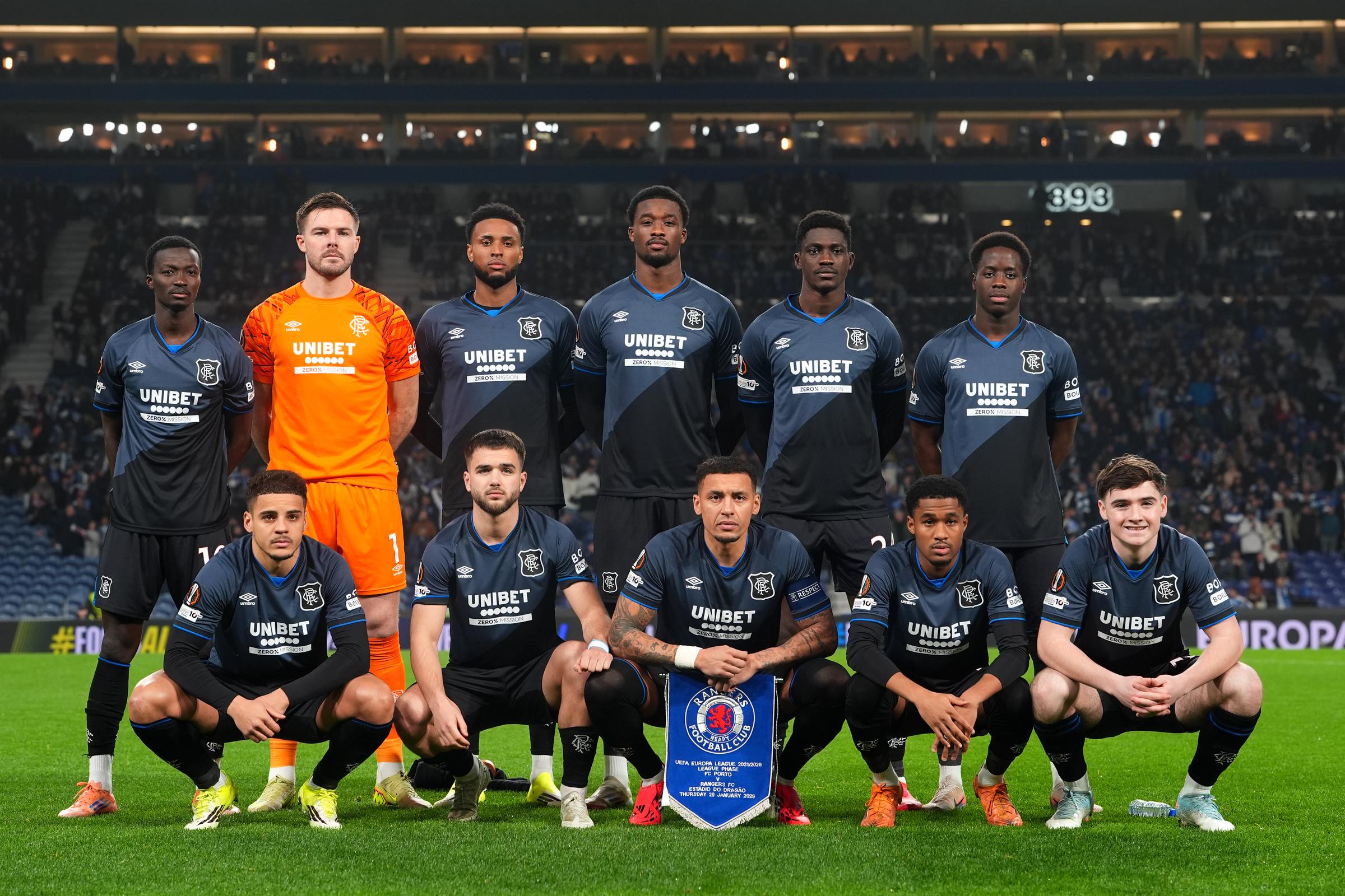 Players of Rangers FC pose for a photo prior to the UEFA Europa League 2025/26 League Phase MD8 match between FC Porto and Rangers FC at Estadio do Dragao on 29 January 2026 in Porto, Portugal. | Source: Getty Images