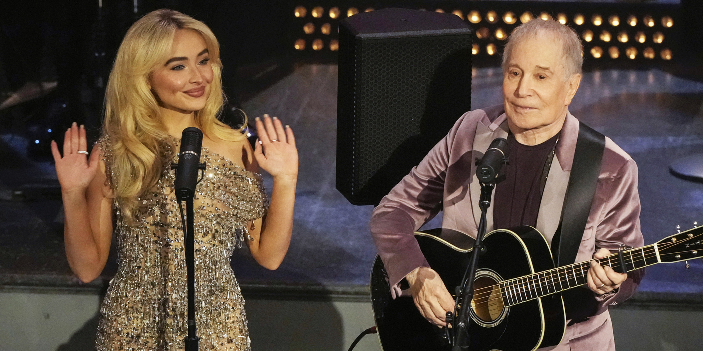 Sabrina Carpenter and Paul Simon. | Source: Getty Images