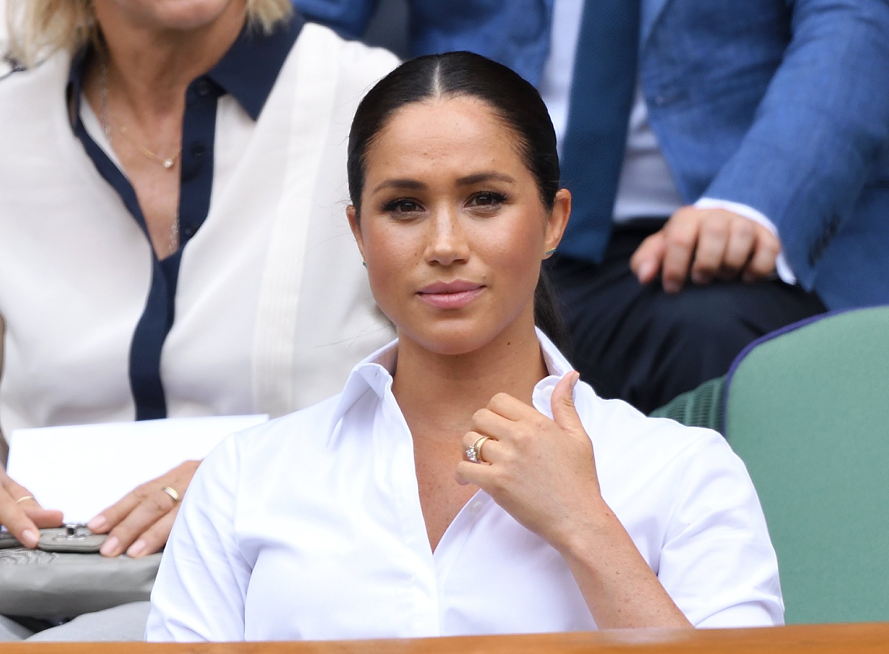 Meghan Markle during the Women's Singles Final of the Wimbledon Tennis Championships at All England Lawn Tennis and Croquet Club on July 13, 2019 in London, England. | Source: Getty Images