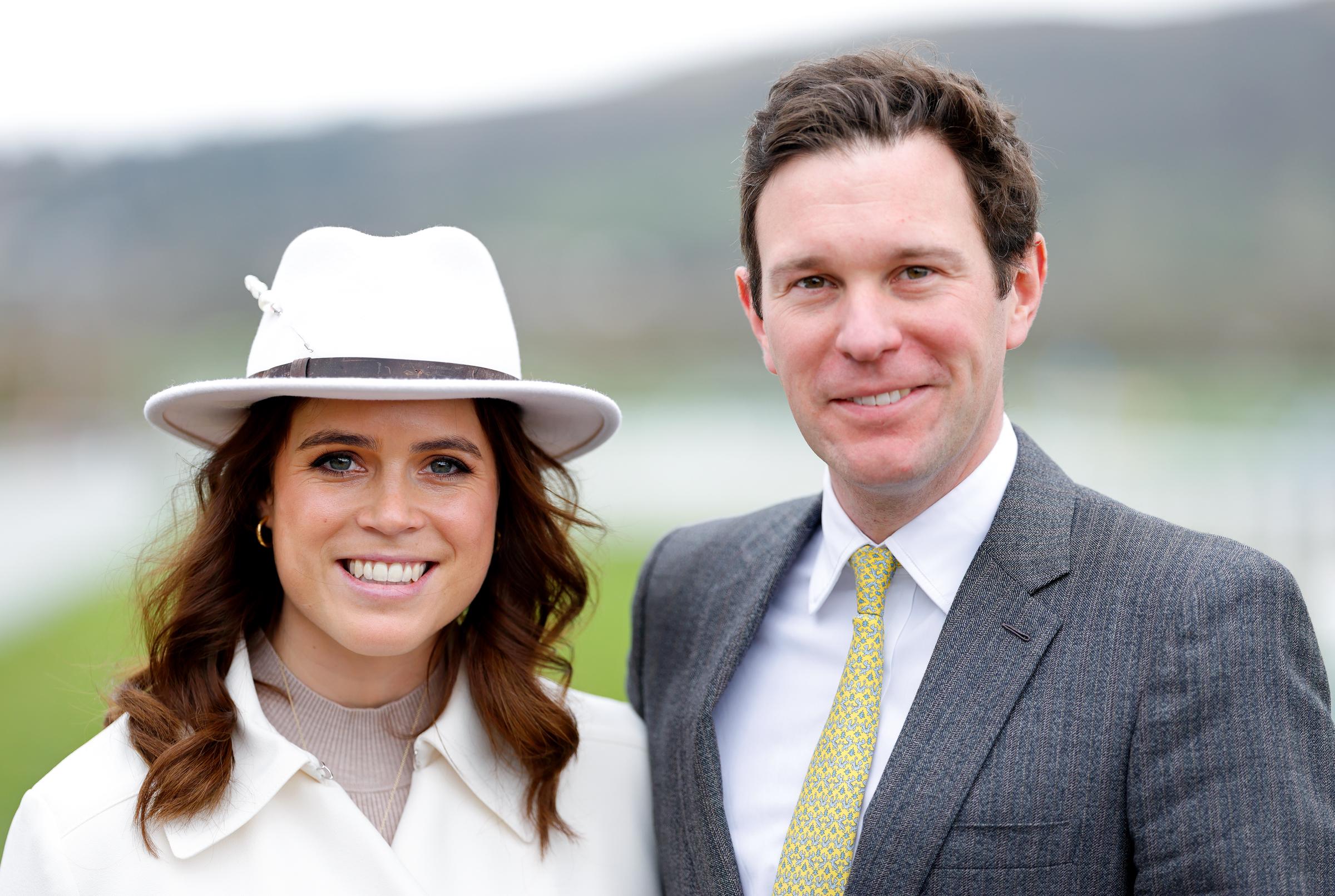 Princess Eugenie and Jack Brooksbank during Day 2 of the Cheltenham Festival on March 13, 2024, in England. | Source: Getty Images