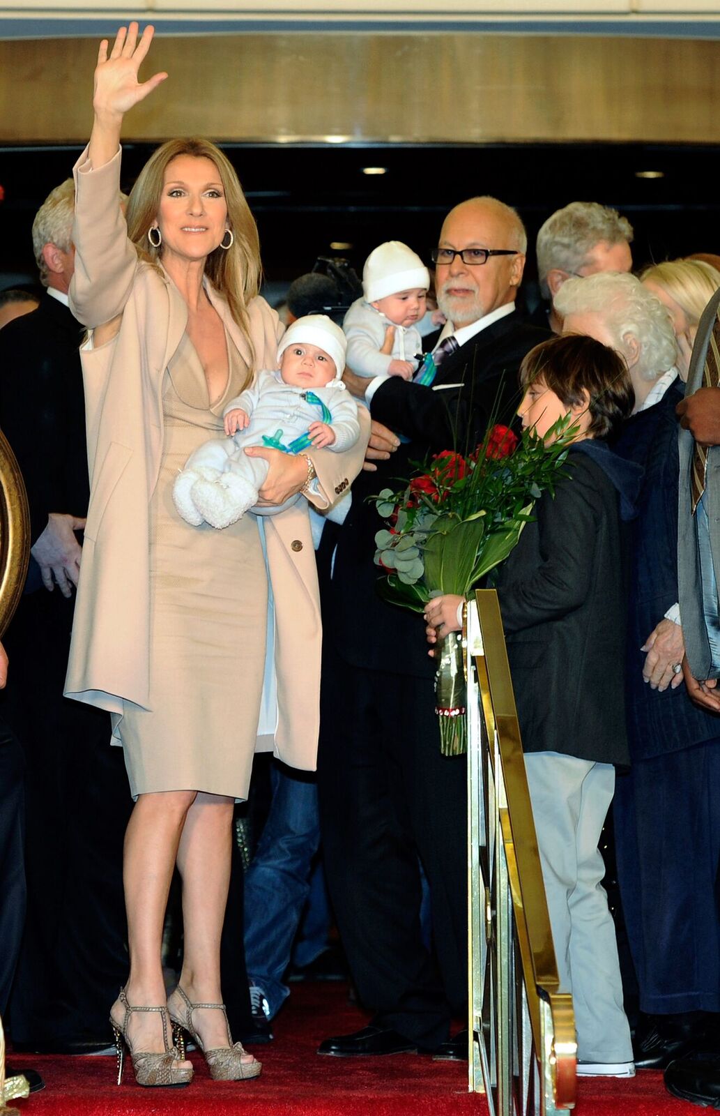 Celine Dion and  Rene Angelil along with their sons at Caesars Palace February 16, 2011. | Source: Getty Images