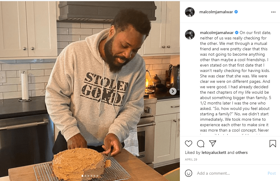 Image of Malcolm-Jamal Warner baking a cake | Photo: Instagram/ malcolmjamalwar