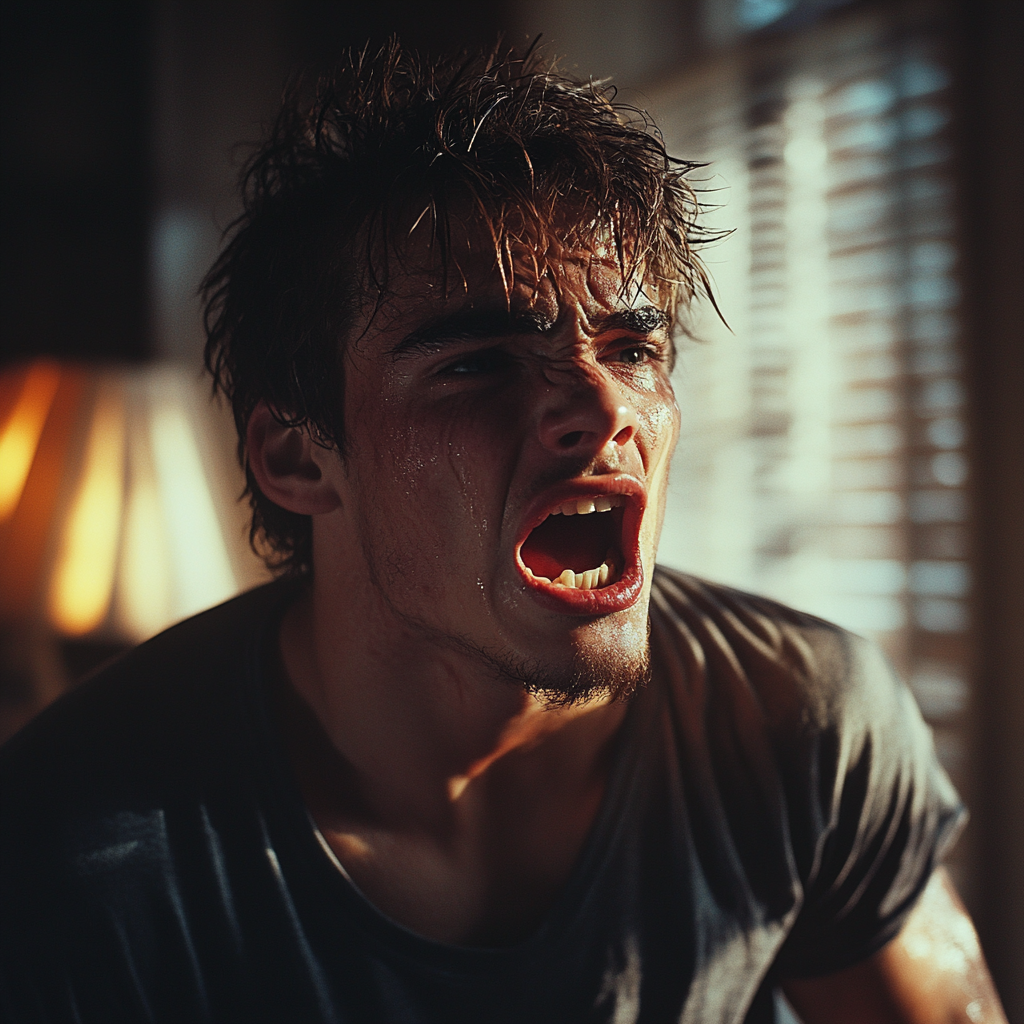 An upset man shouting | Source: Midjourney