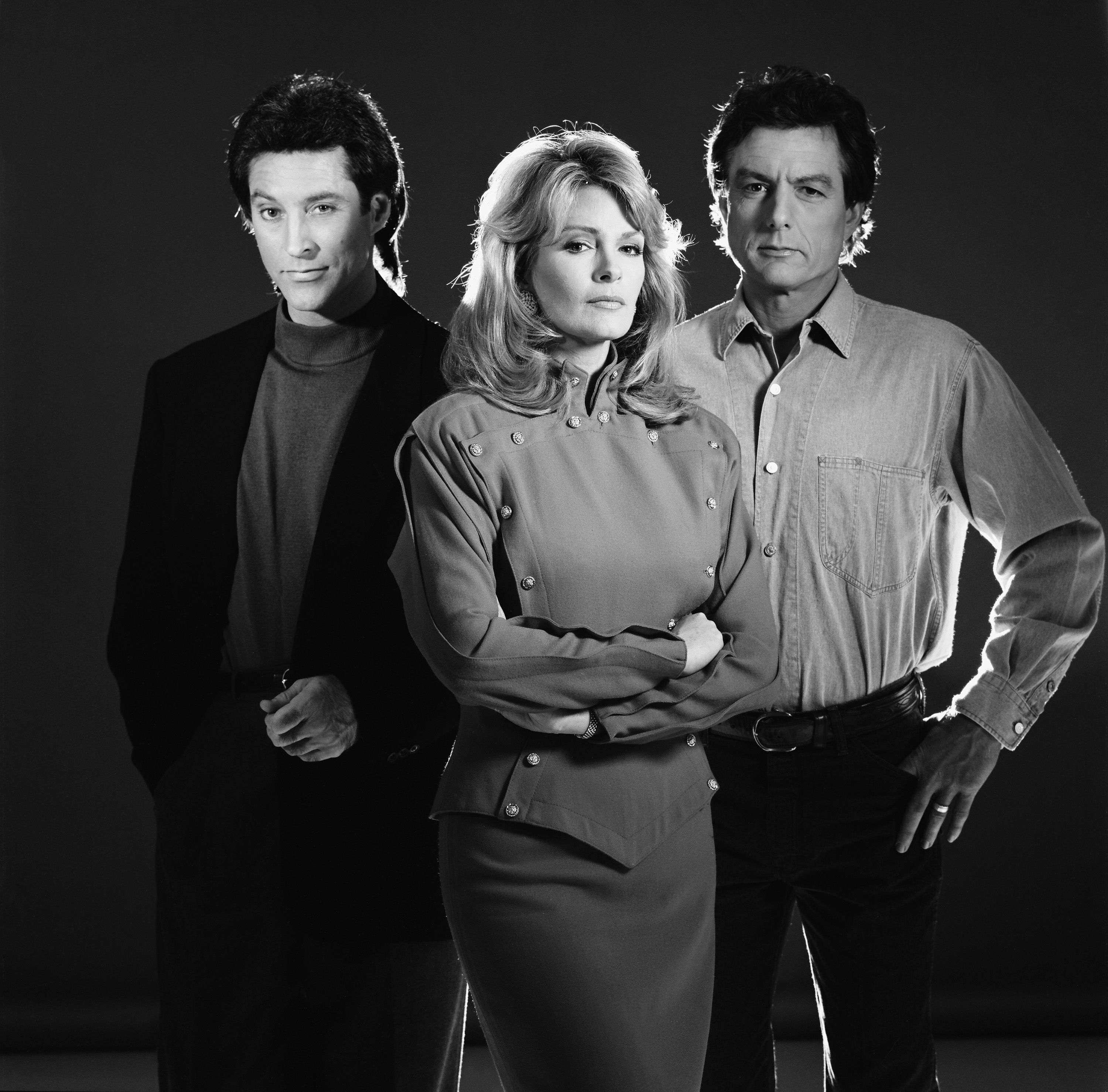 Drake Hogestyn, Deidre Hall, and Wayne Northrop pose for a promotional photo for "Days of Our Lives," circa 1993 | Source: Getty Images