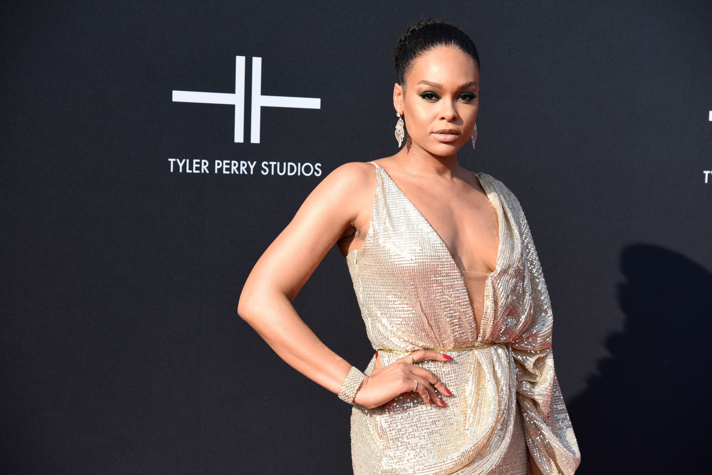 Demetria McKinney attends the Tyler Perry Studios grand opening gala on October 05, 2019. | Source: Getty Images