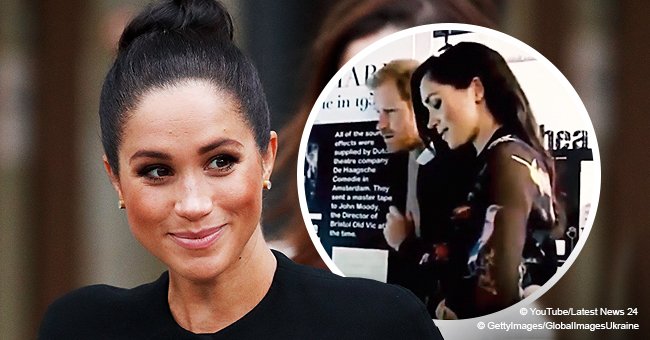 Meghan Markle appears to feel sharp kick from her baby during engagement (video)