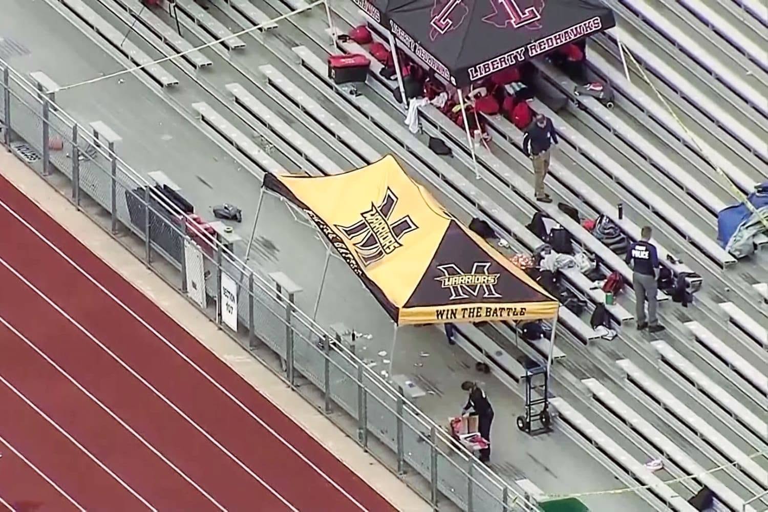 The stadium setting became central to the case because the confrontation happened under a school tent in the bleachers. Surveillance footage later focused on that same area from a distant, high-angle view. | Source: Facebook/Ilea Pacheco