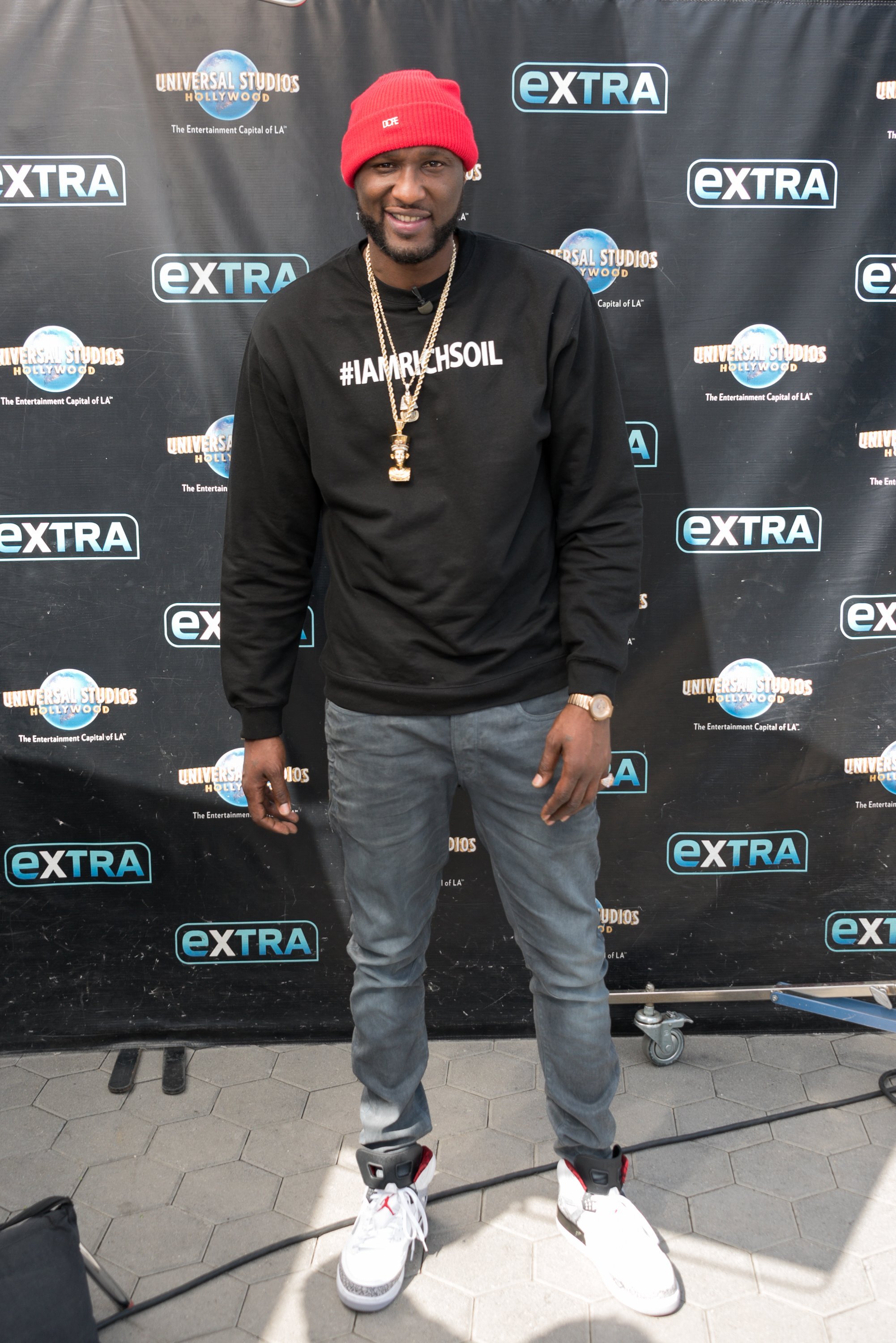 Lamar Odom visit "Extra" at Universal Studios Hollywood on Feb. 22, 2018 in California. | Photo: Getty Images