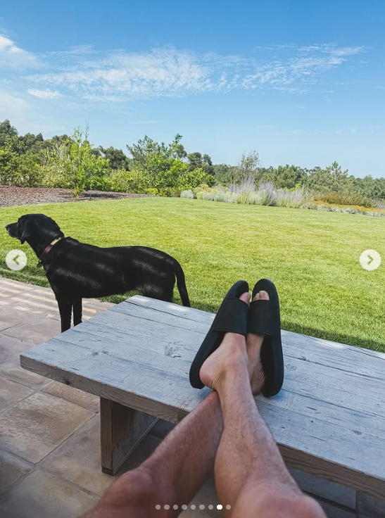 Ryan Seacrest shares a peaceful backyard view while relaxing with his dog nearby, posted on June 30, 2025 | Source: Instagram/ryanseacrest