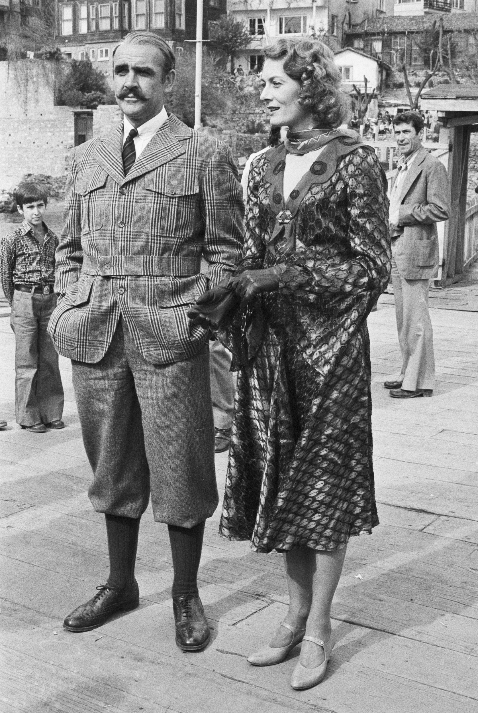 Sean Connery and the actress during the filming of "Murder on the Orient Express" on May 21, 1974, in Istanbul | Source: Getty Images