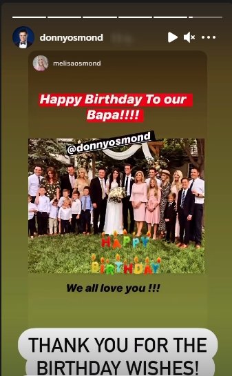 Photo of showing the Osmond family members posing for a photograph during Jeremy's wedding | Photo: Instagram / donnyosmond