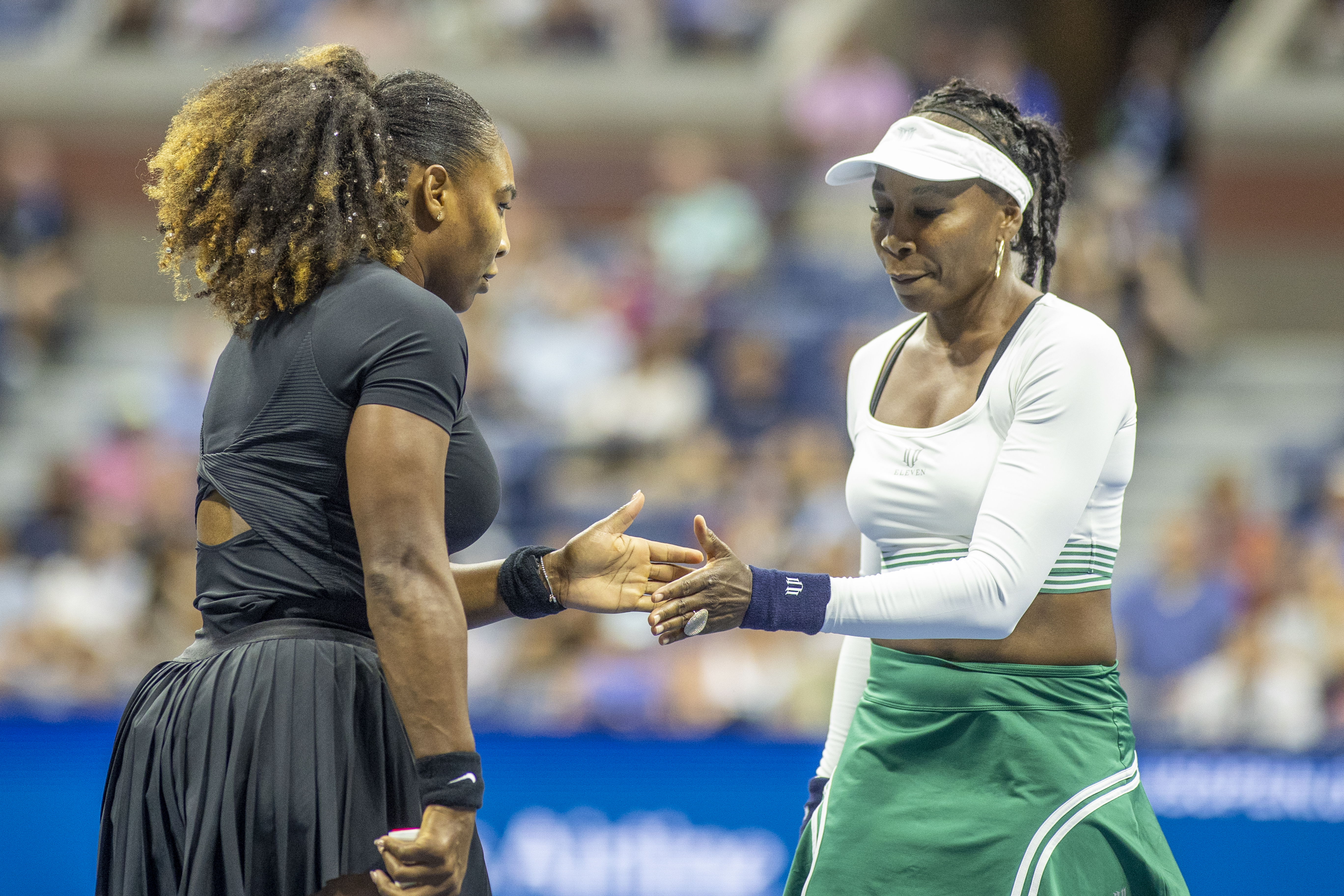 Serena Williams and Venus Williams during the US Open Tennis Championship 2022 on September 1st 2022 in Flushing, Queens, New York City. | Source: Getty Images