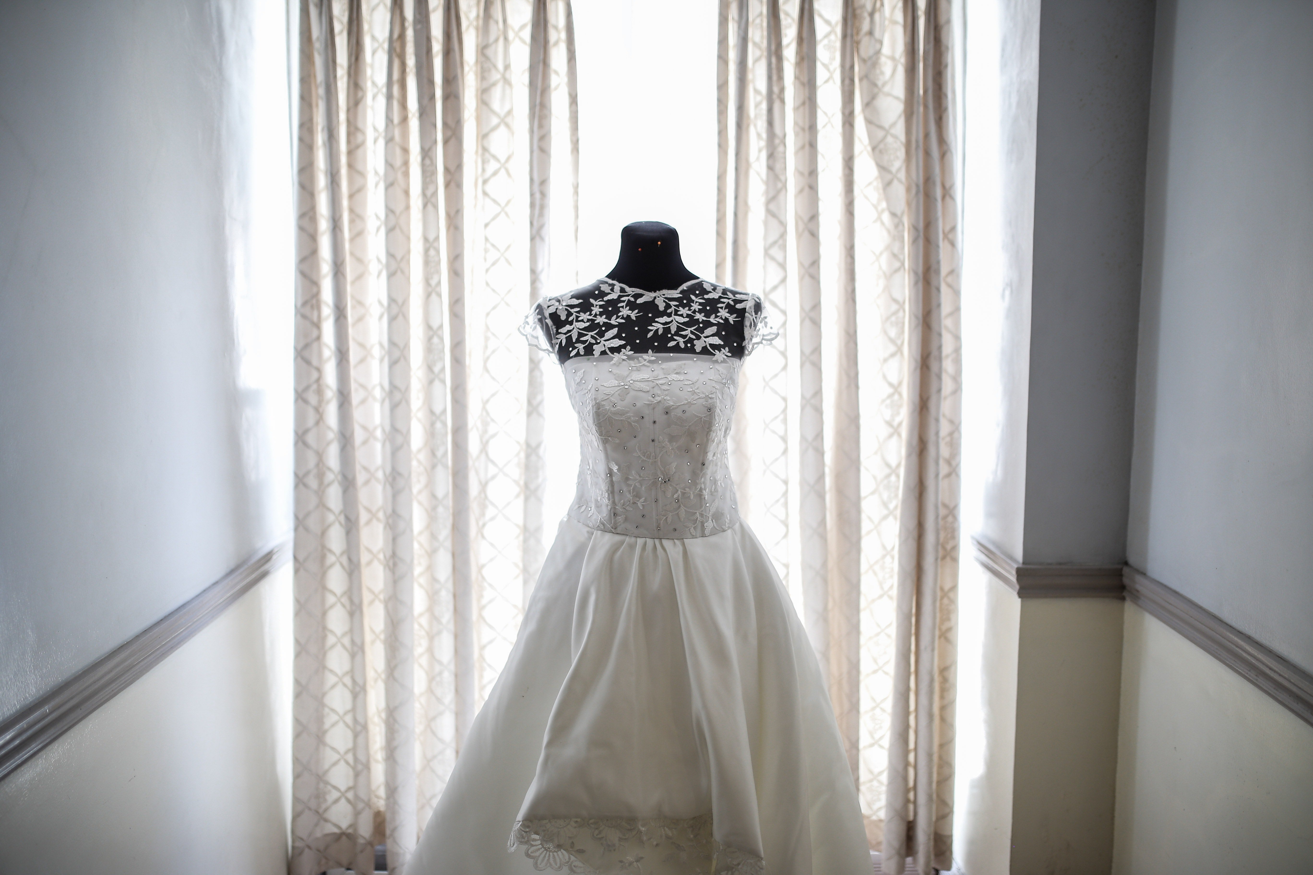 A bridal gown shown on display | Source: Pexels