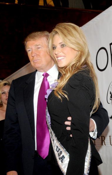 Donald Trump and Carrie Prejean at Trump Tower on May 12, 2009 in New York City. | Photo: Getty Images