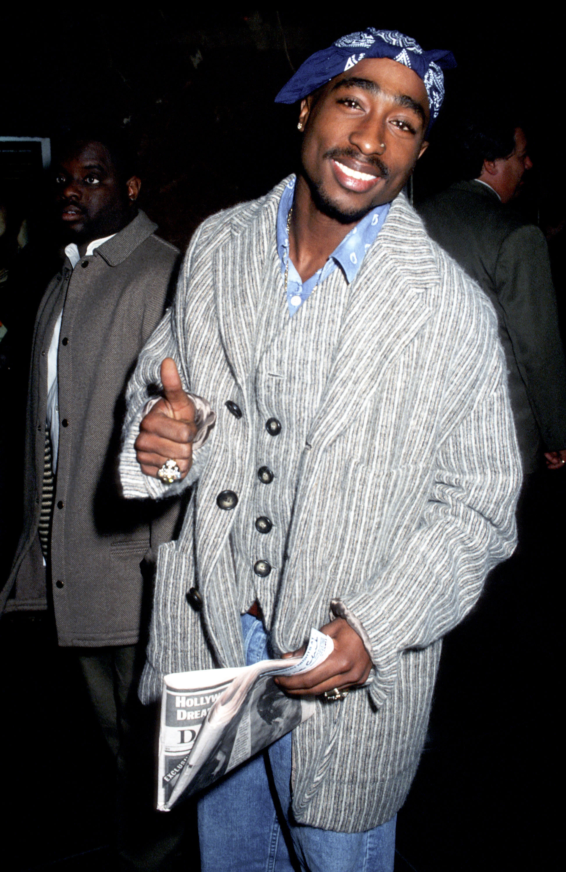 Tupac Shakur is pictured at the premiere of "I Like It Like That" to benefit women in need on November 13, 1994 | Source: Getty Images