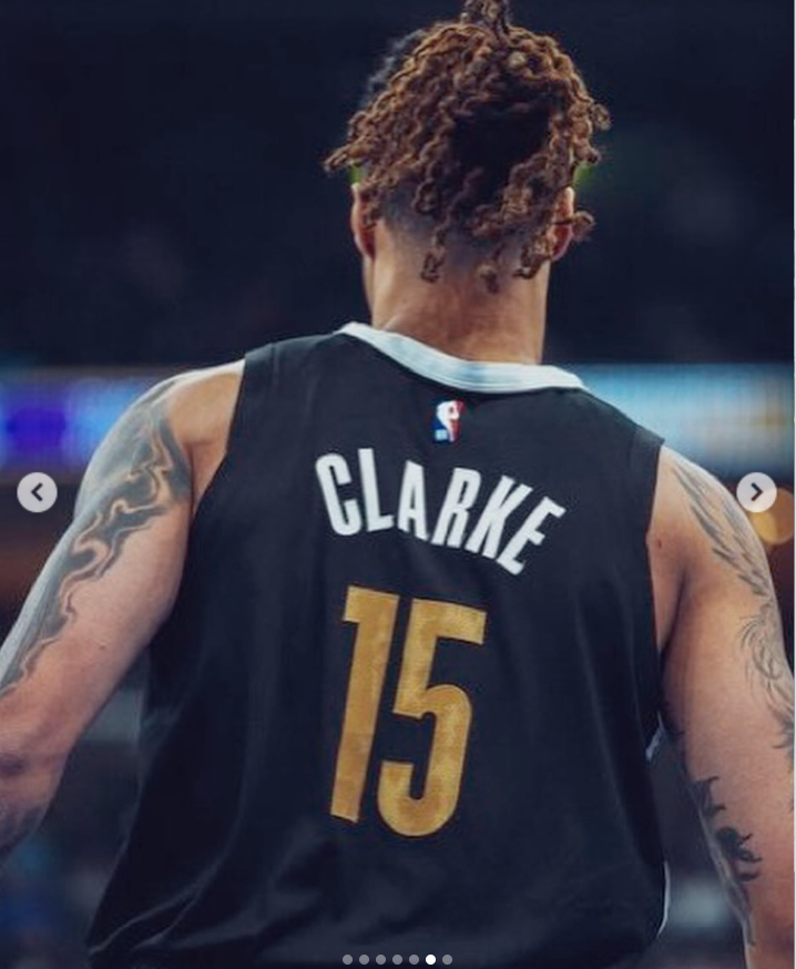 The back of Brandon Clarke’s Memphis Grizzlies jersey displays his name and number, 15, during a game. | Source: Instagram/brandon_clarke23