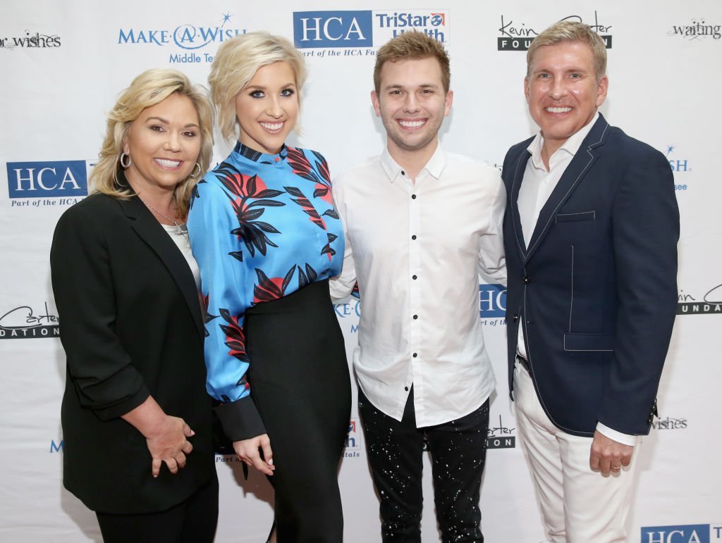 ulie Chrisley, Savannah Chrisley, Chase Chrisley and Todd Chrisley attend the 17th annual Waiting for Wishes celebrity dinner. | Source: Getty Images