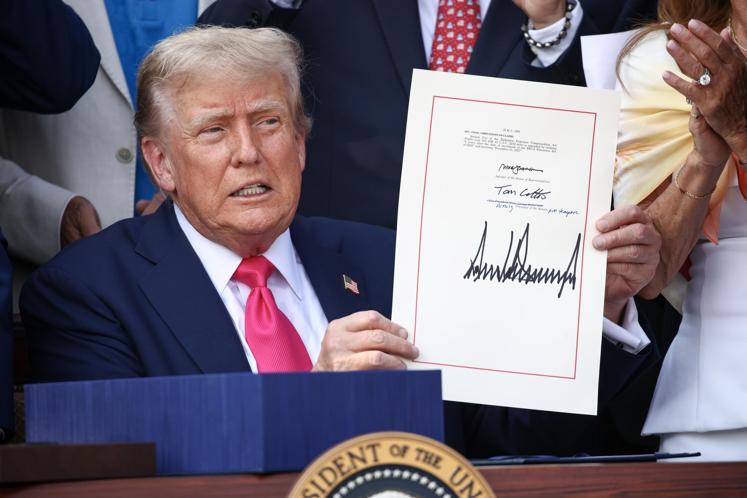 Donald Trump after signing the "Big, Beautiful Bill" in Washington, D.C., on July 4, 2025. | Source: Getty Images