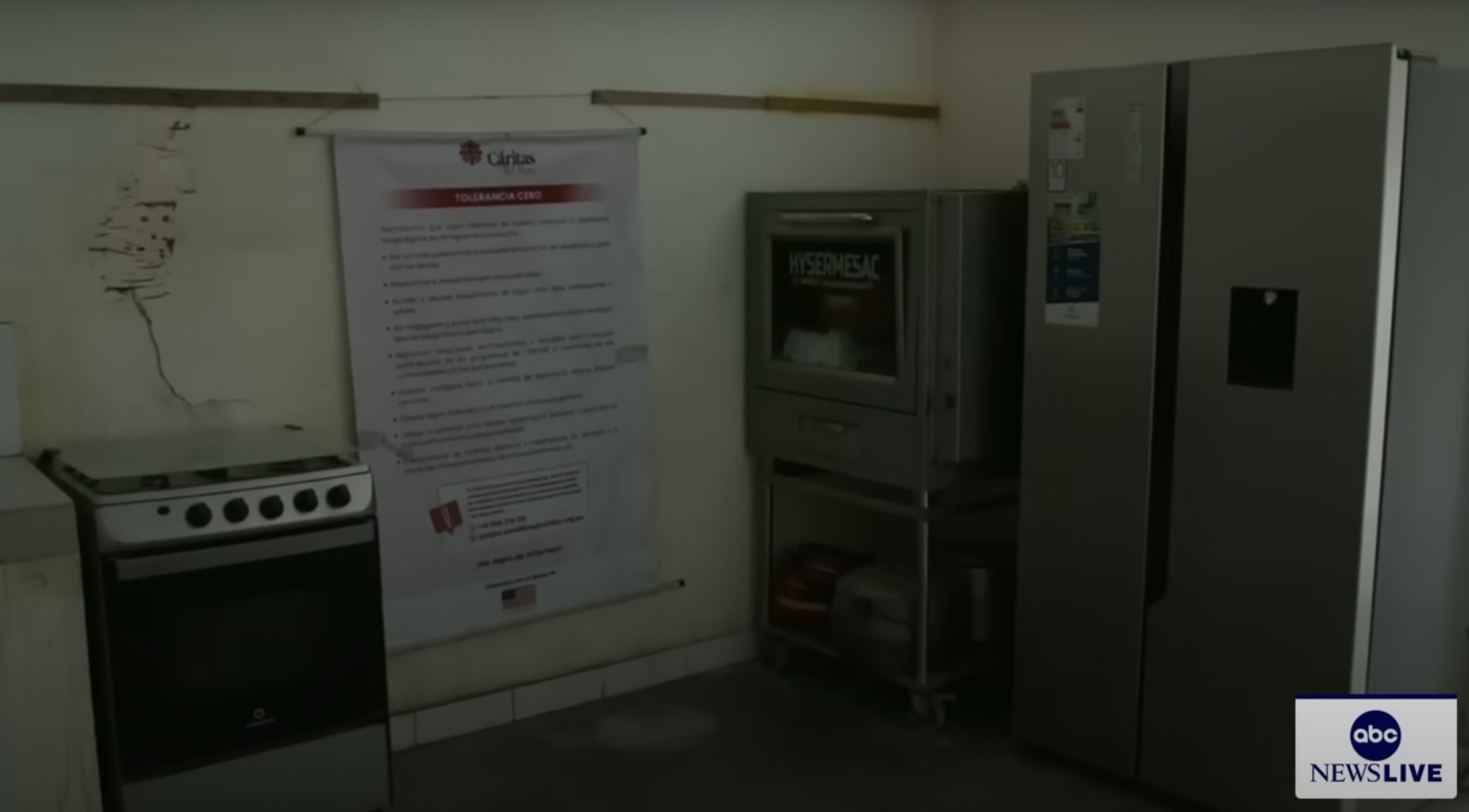 A screenshot of the community kitchen once supported by the future pope from a video dated May 13, 2025. | Source: YouTube/ABC News