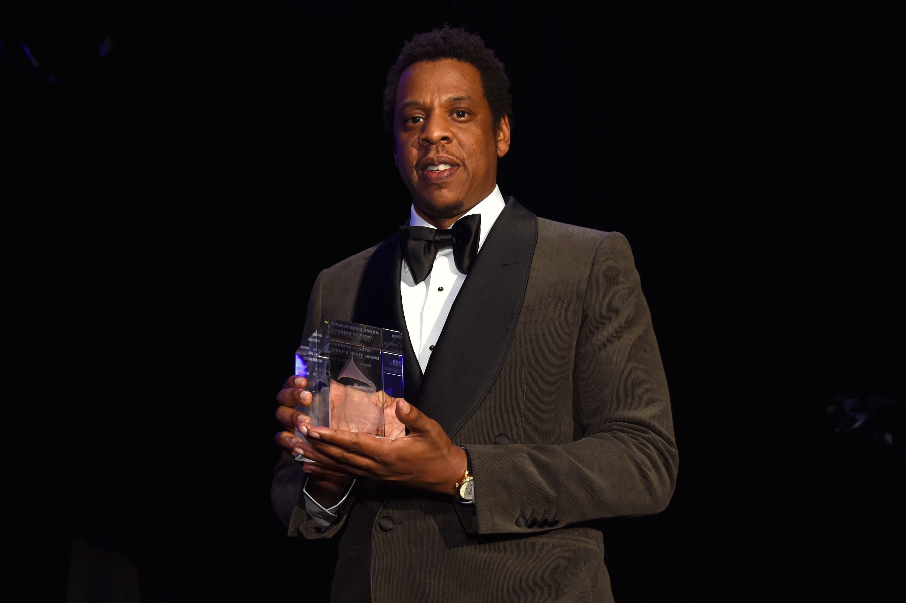 Jay-Z accepts the President's Merit Award onstage during the Clive Davis and Recording Academy Pre-GRAMMY Gala and GRAMMY Salute to Industry Icons Honoring Jay-Z on January 27, 2018 in New York City. | Source: Getty Images