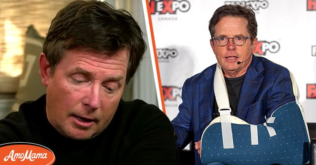 Michael J. Fox during an interview with CBS [Left] Fox at the 2018 Fan Expo Canada at Metro Toronto Convention Centre [Right] | Photo: YouTube/CBS Sunday Morning & Getty Images